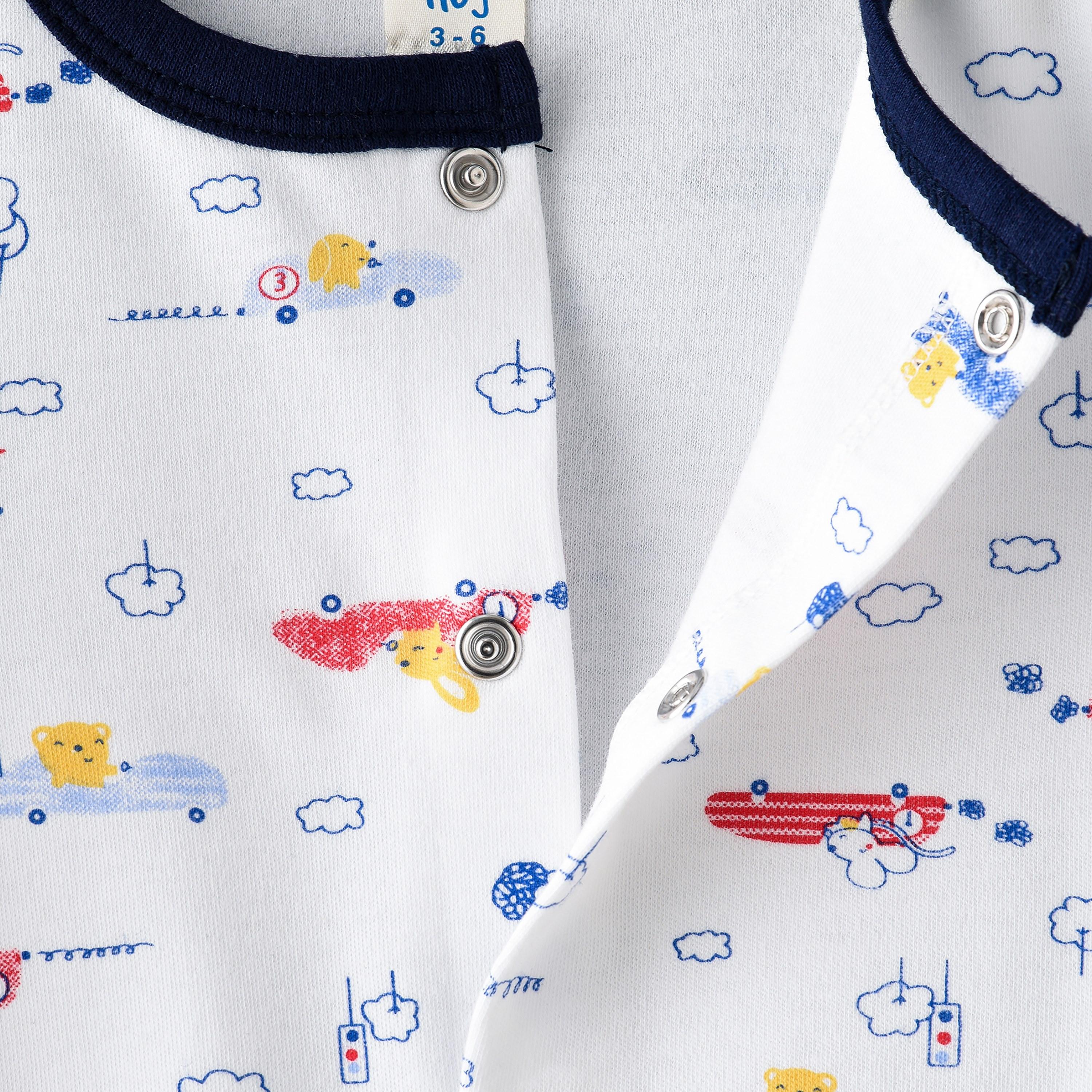 UniqKidz Soft and Comfortable Sleepsuit with Mittens for Baby Boys-baby-boys-clothing-nightwear-sleepsuits-image-3