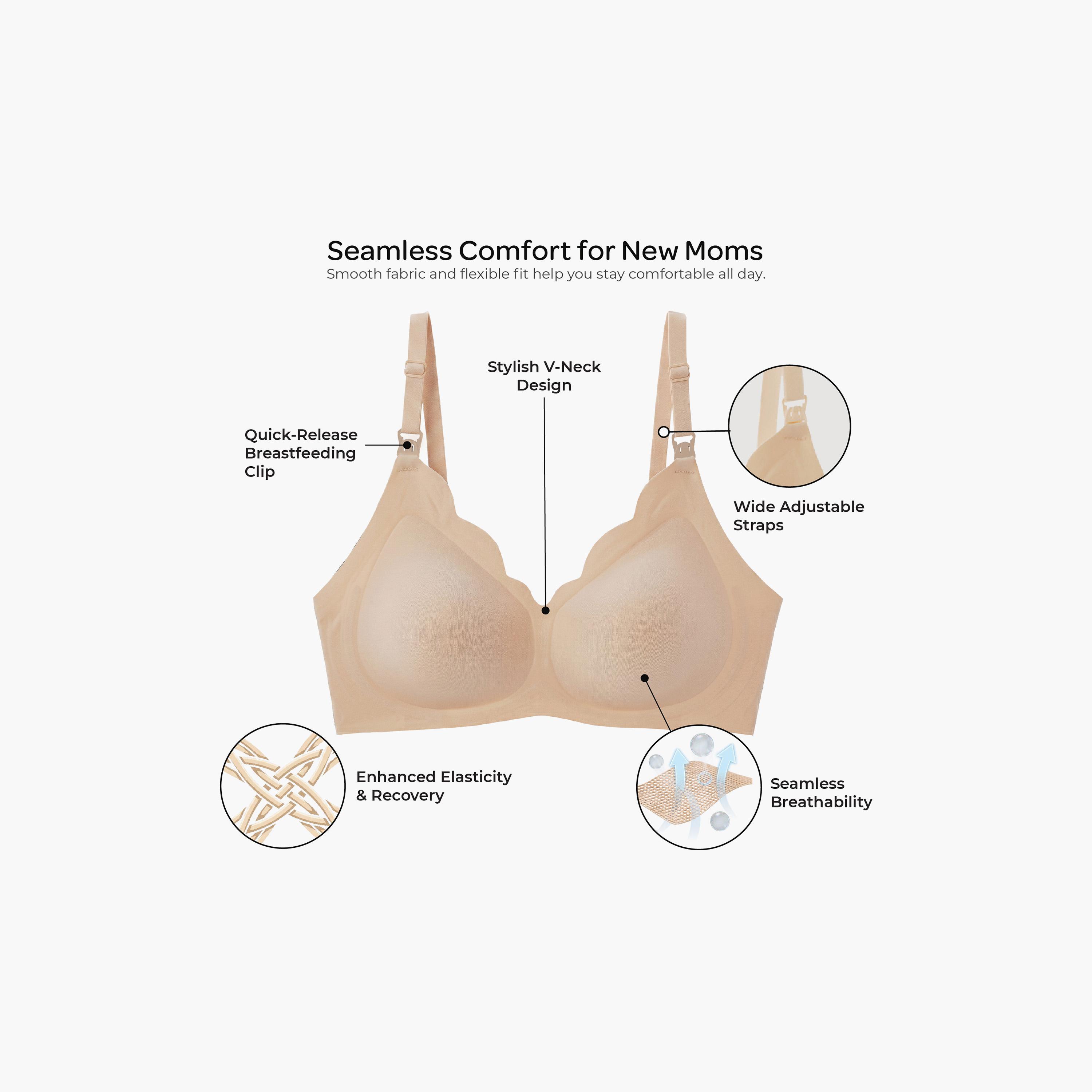حمالة صدر للرضاعة بدون أسلاك وبدون خياطة وملمس ناعم من مون-women-clothing-maternity-lingerie-bras-image-4