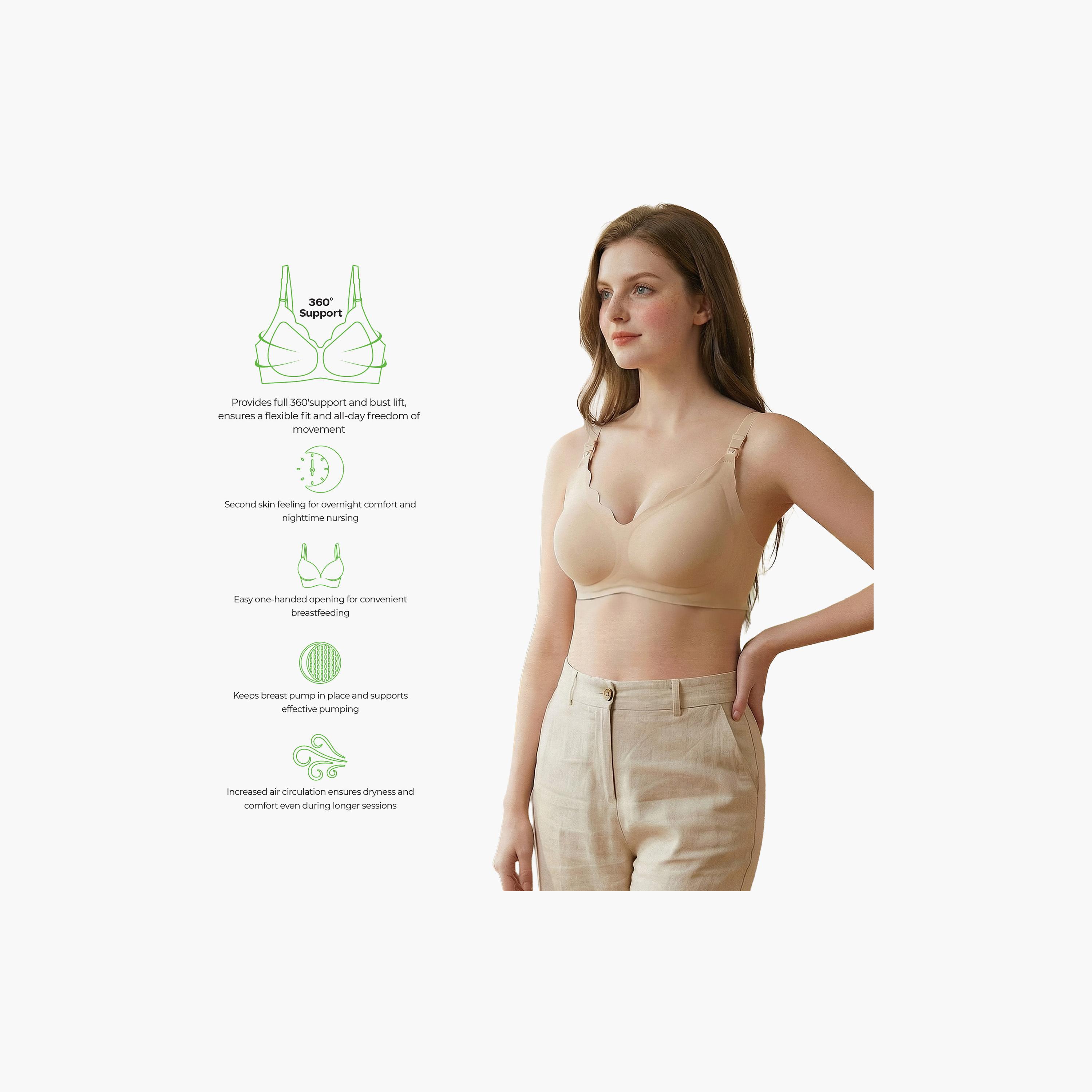 حمالة صدر للرضاعة بدون أسلاك وبدون خياطة وملمس ناعم من مون-women-clothing-maternity-lingerie-bras-image-6