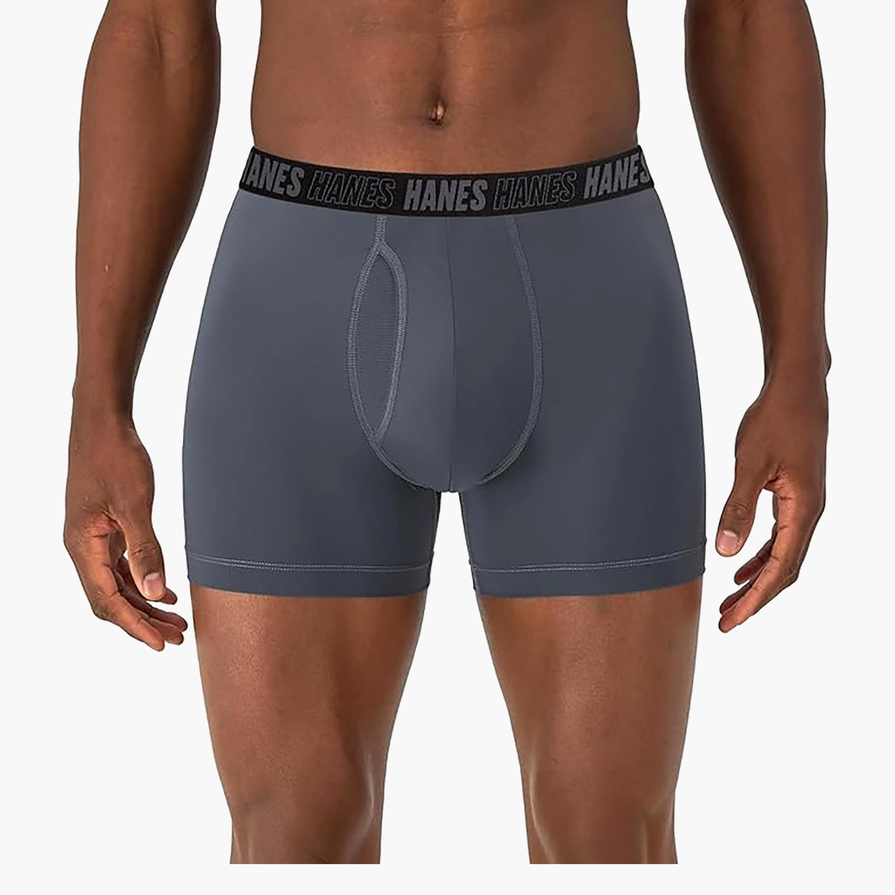 مجموعة متنوعة من 3 سراويل بوكسر رجالية مطبوعة بعلامة تجارية مع حزام خصر من هانز-men-clothing-innerwear-underwear-image-2