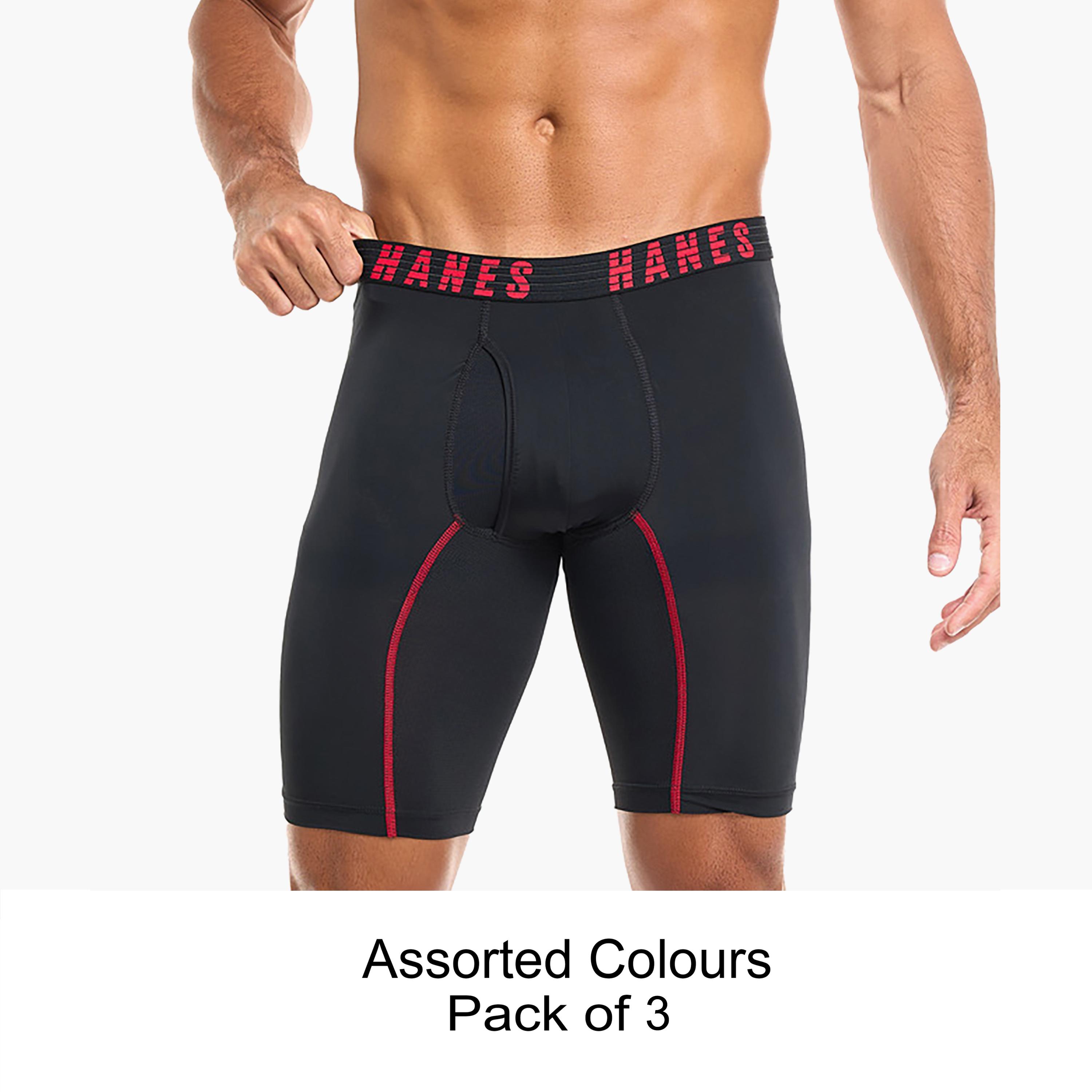 مجموعة متنوعة من 3 سراويل بوكسر رجالية مطبوعة بعلامة تجارية مع حزام خصر من هانز-men-clothing-innerwear-underwear-image-1