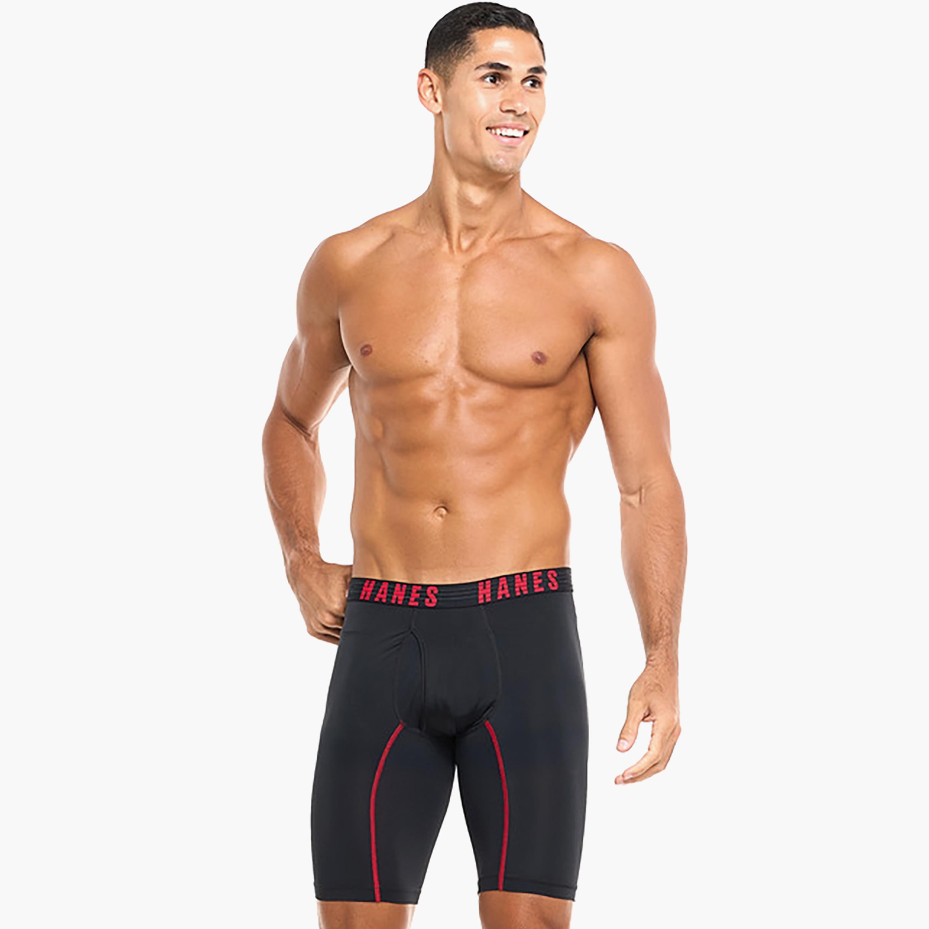 Hanes Assorted Pack of 3 Brand Print Waistband Men's Boxer Briefs-men-clothing-innerwear-underwear-image-3