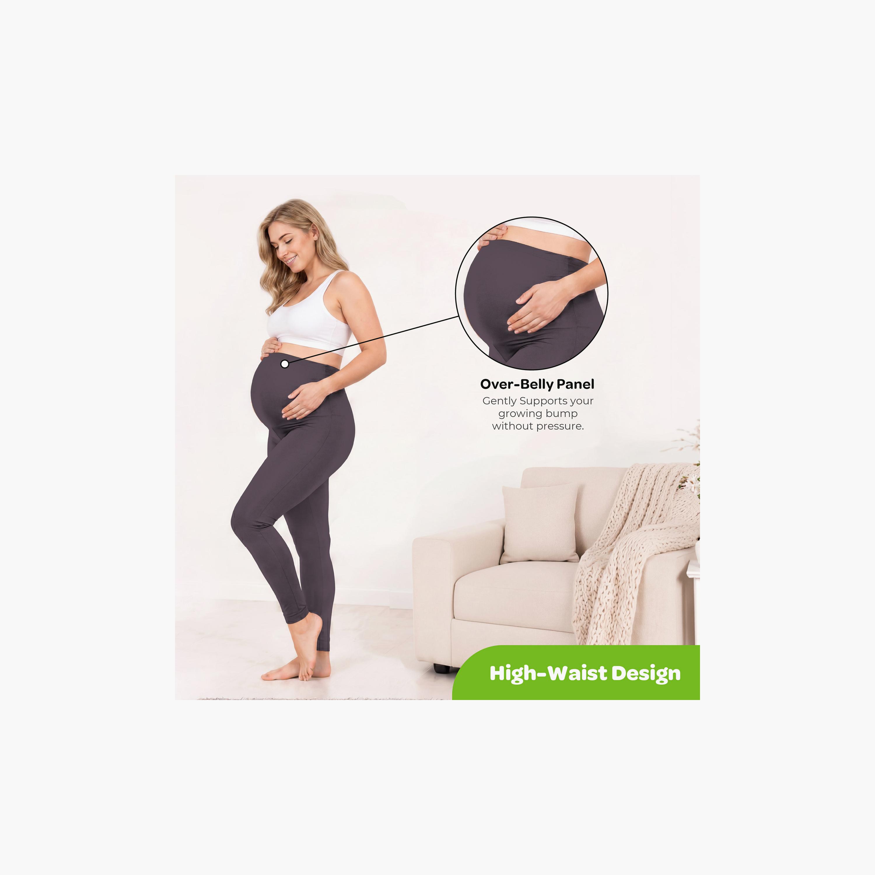 بنطال ليجنز للحوامل بخصر عالٍ ومرن وملمس ناعم من مون-baby-maternalcare-maternitywear-bottoms-image-10