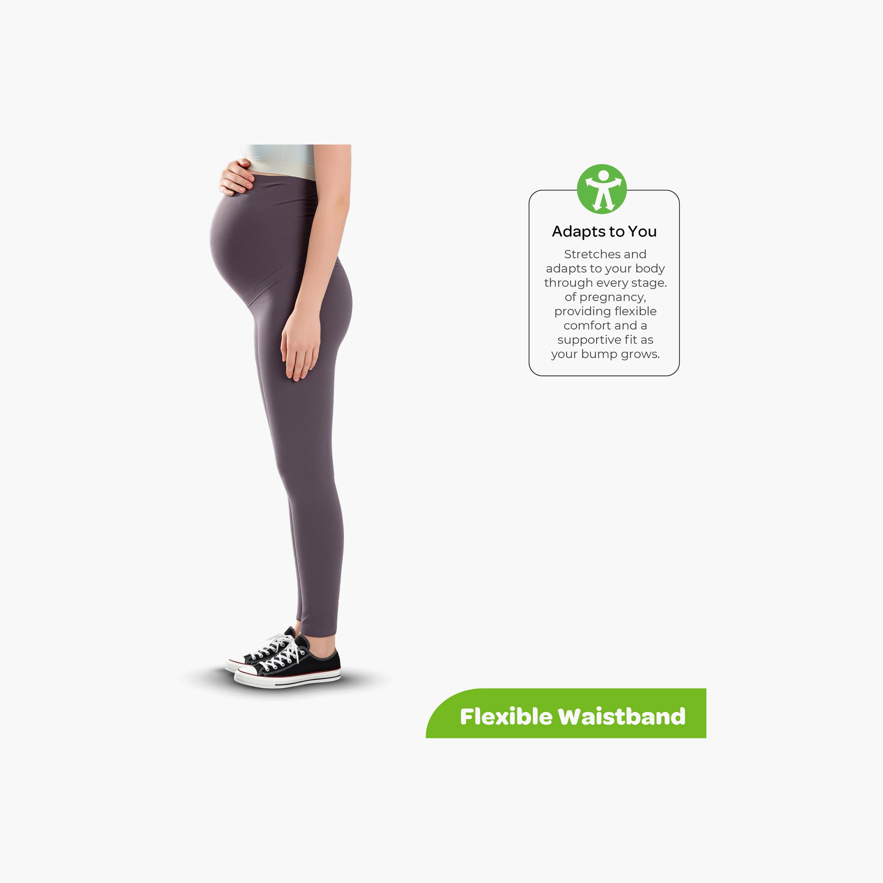 بنطال ليجنز للحوامل بخصر عالٍ ومرن وملمس ناعم من مون-baby-maternalcare-maternitywear-bottoms-image-11