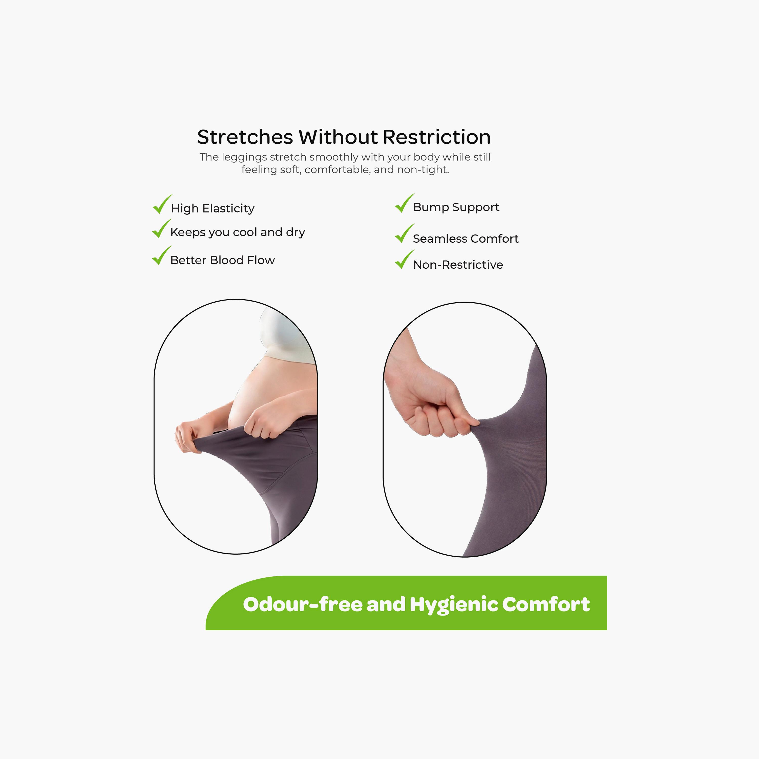 بنطال ليجنز للحوامل بخصر عالٍ ومرن وملمس ناعم من مون-baby-maternalcare-maternitywear-bottoms-image-13