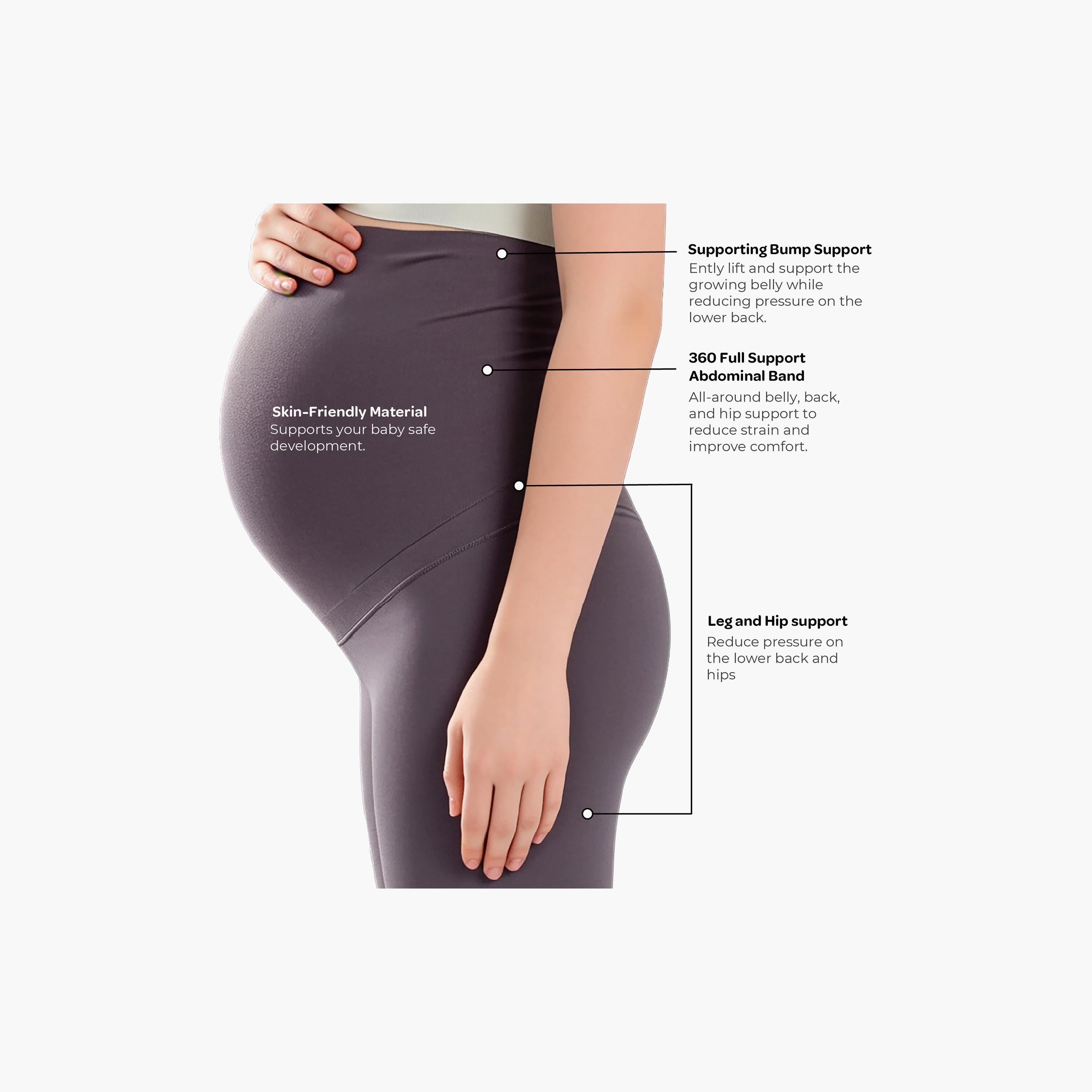 بنطال ليجنز للحوامل بخصر عالٍ ومرن وملمس ناعم من مون-baby-maternalcare-maternitywear-bottoms-image-7