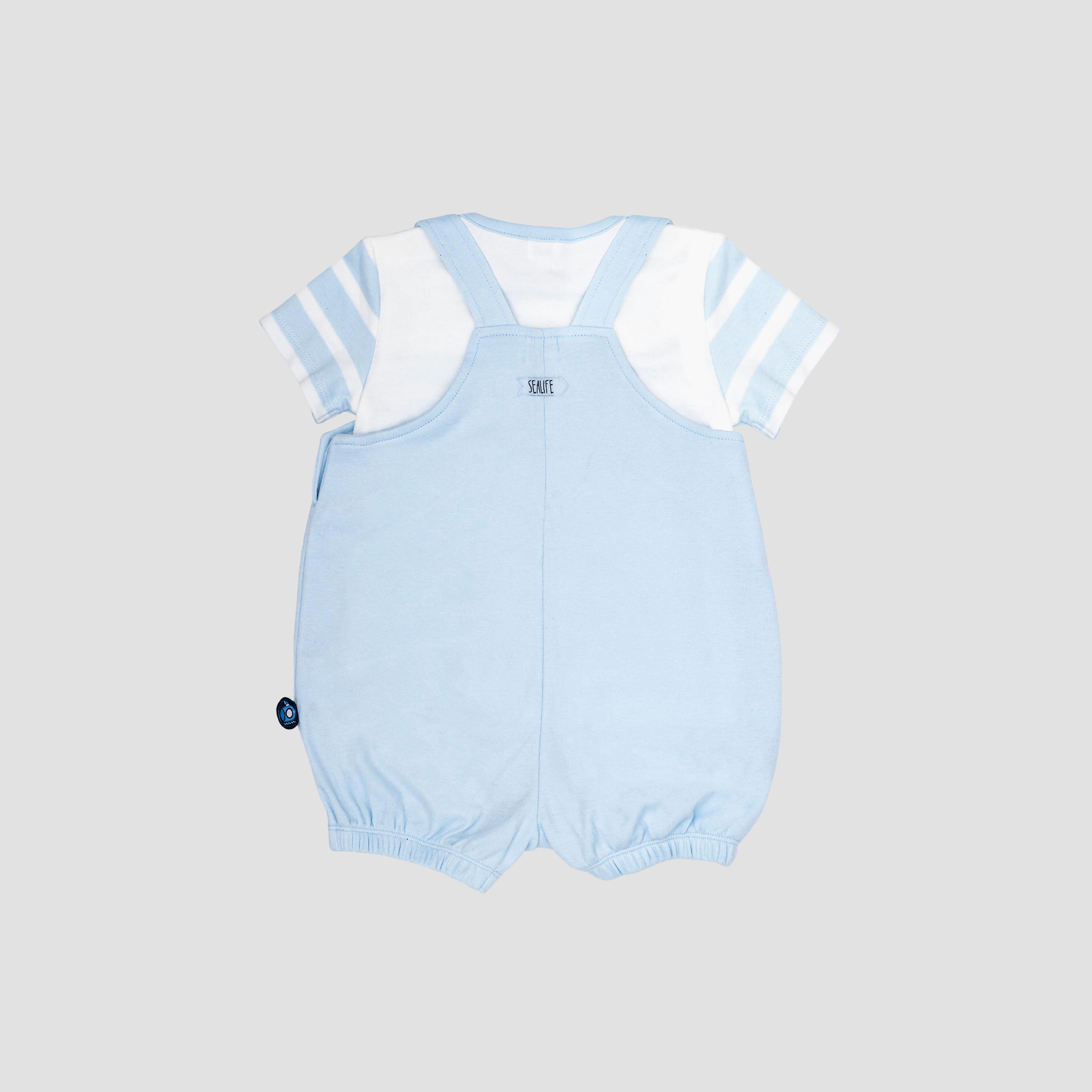 Moon Little Submarine Cotton T-Shirt & Dungaree Set-baby-girls-clothing-rompers-image-2