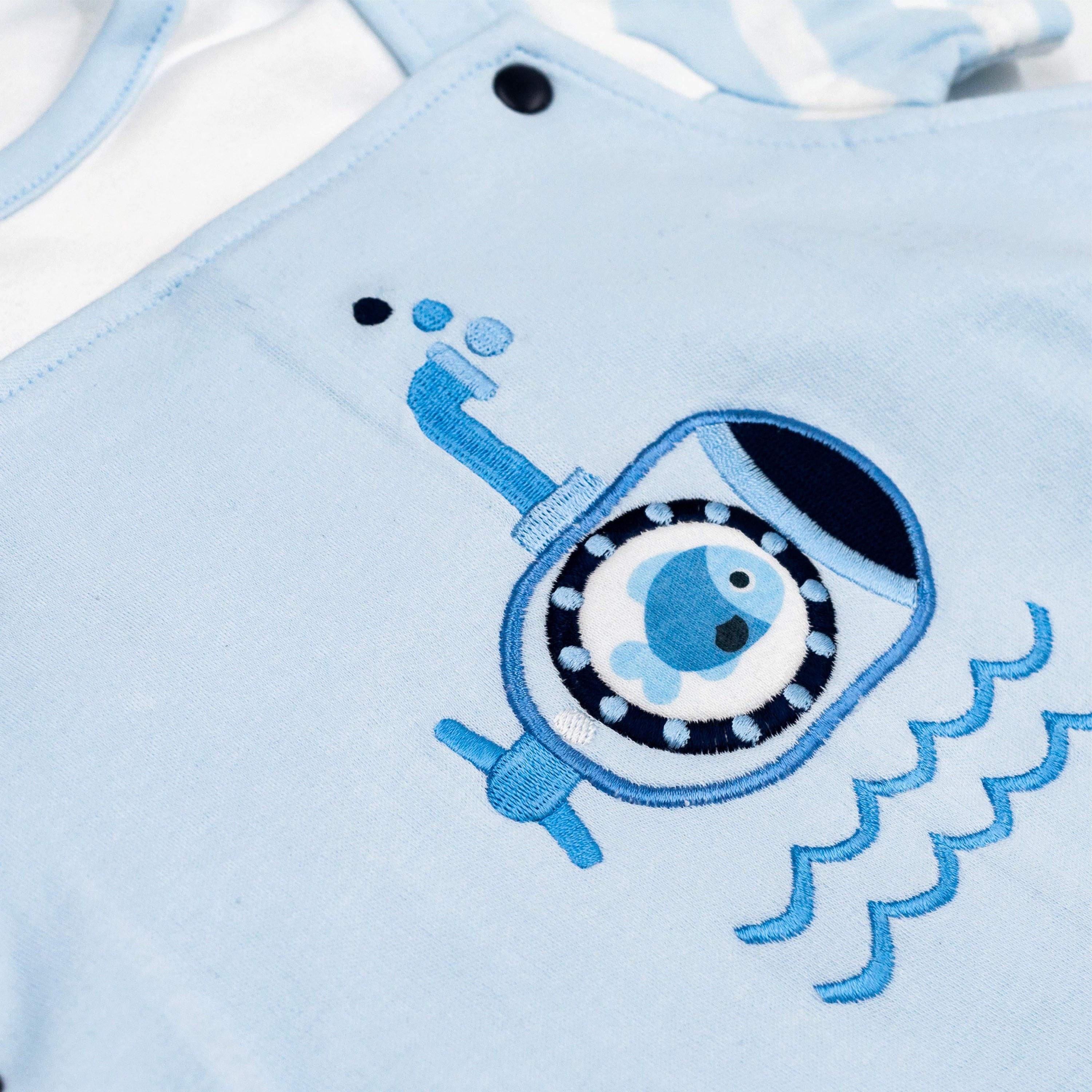 Moon Little Submarine Cotton T-Shirt & Dungaree Set-baby-girls-clothing-rompers-image-4