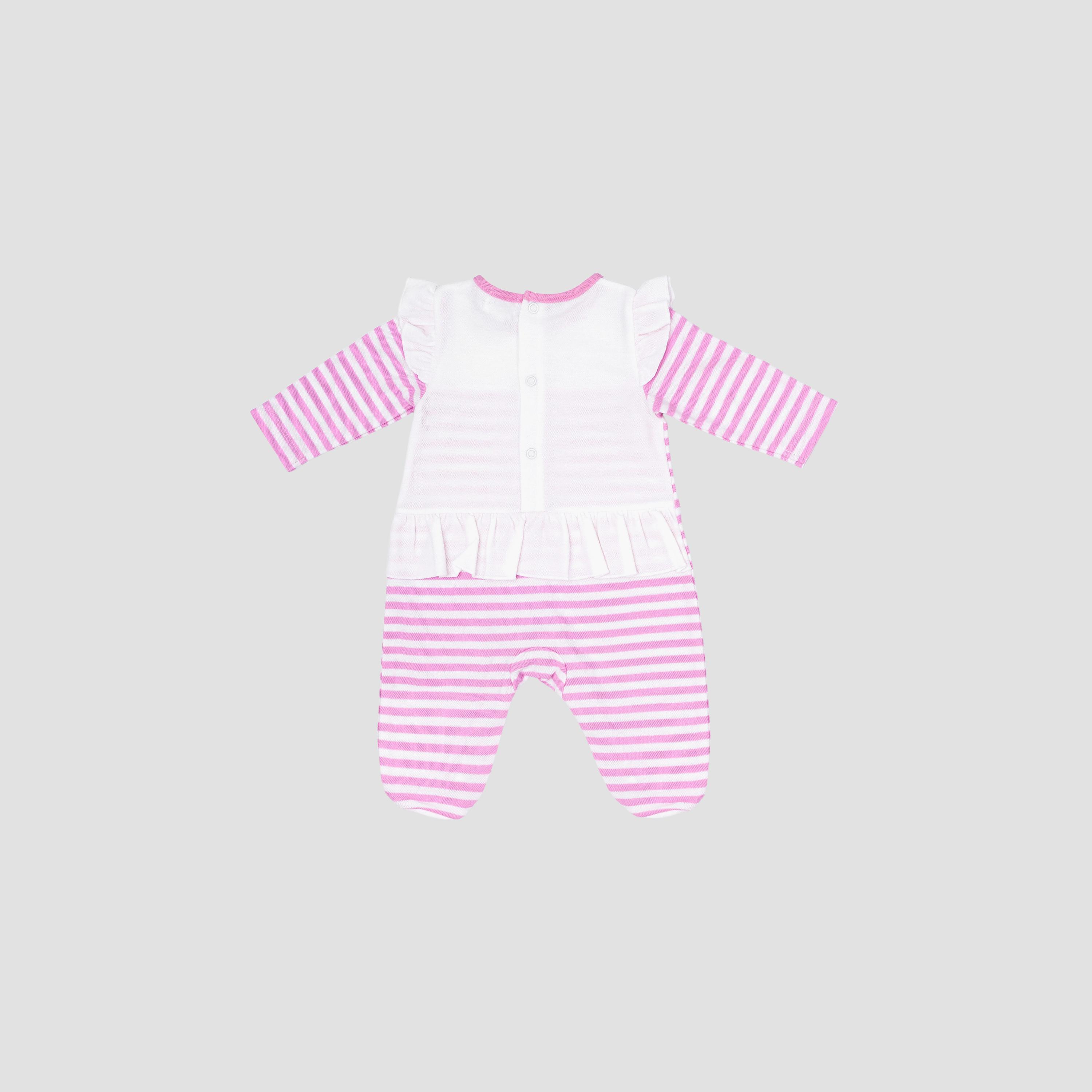بدلة نوم قطنية مخططة منقوش من مون-baby-girls-clothing-nightwear-sleepsuits-image-2