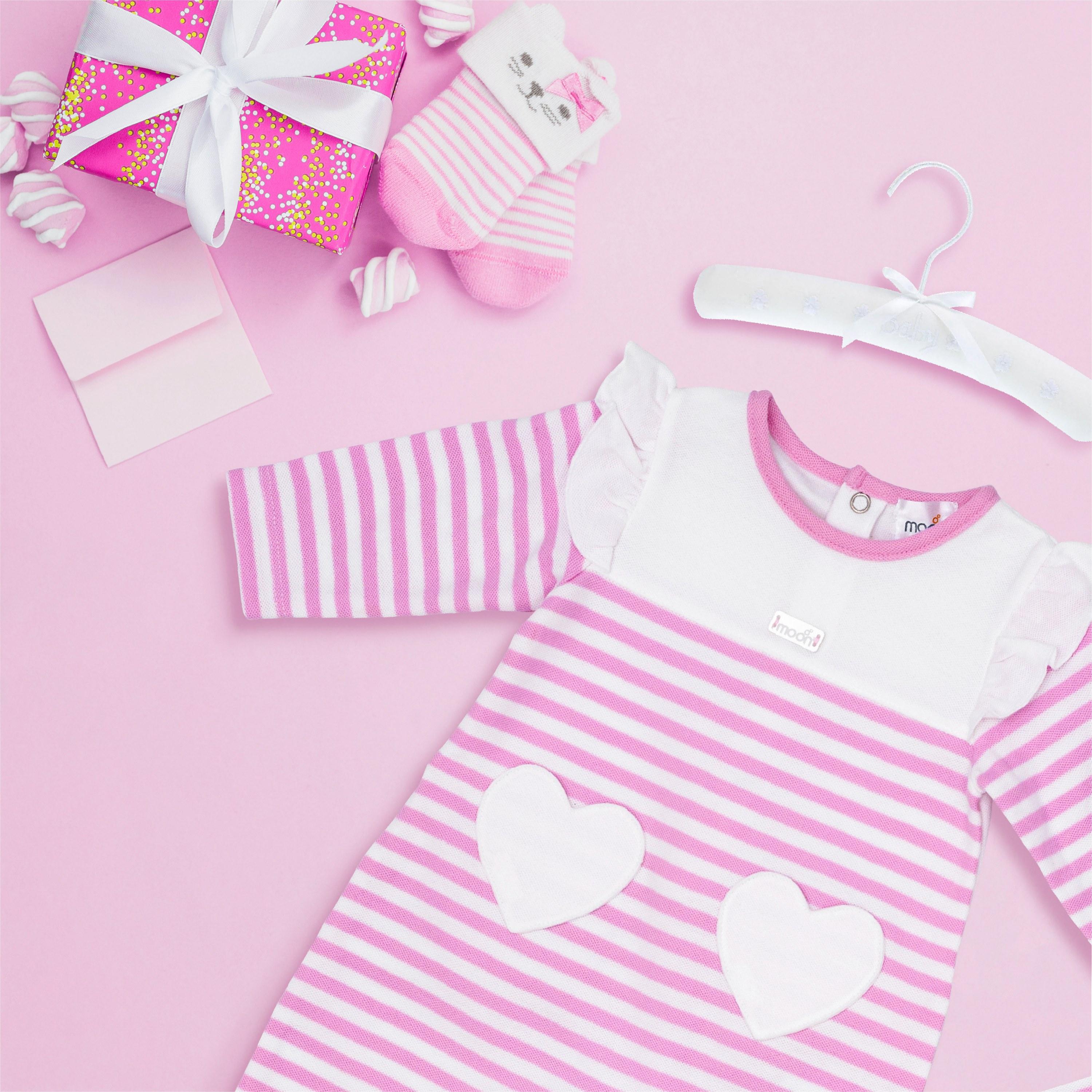 بدلة نوم قطنية مخططة منقوش من مون-baby-girls-clothing-nightwear-sleepsuits-image-6