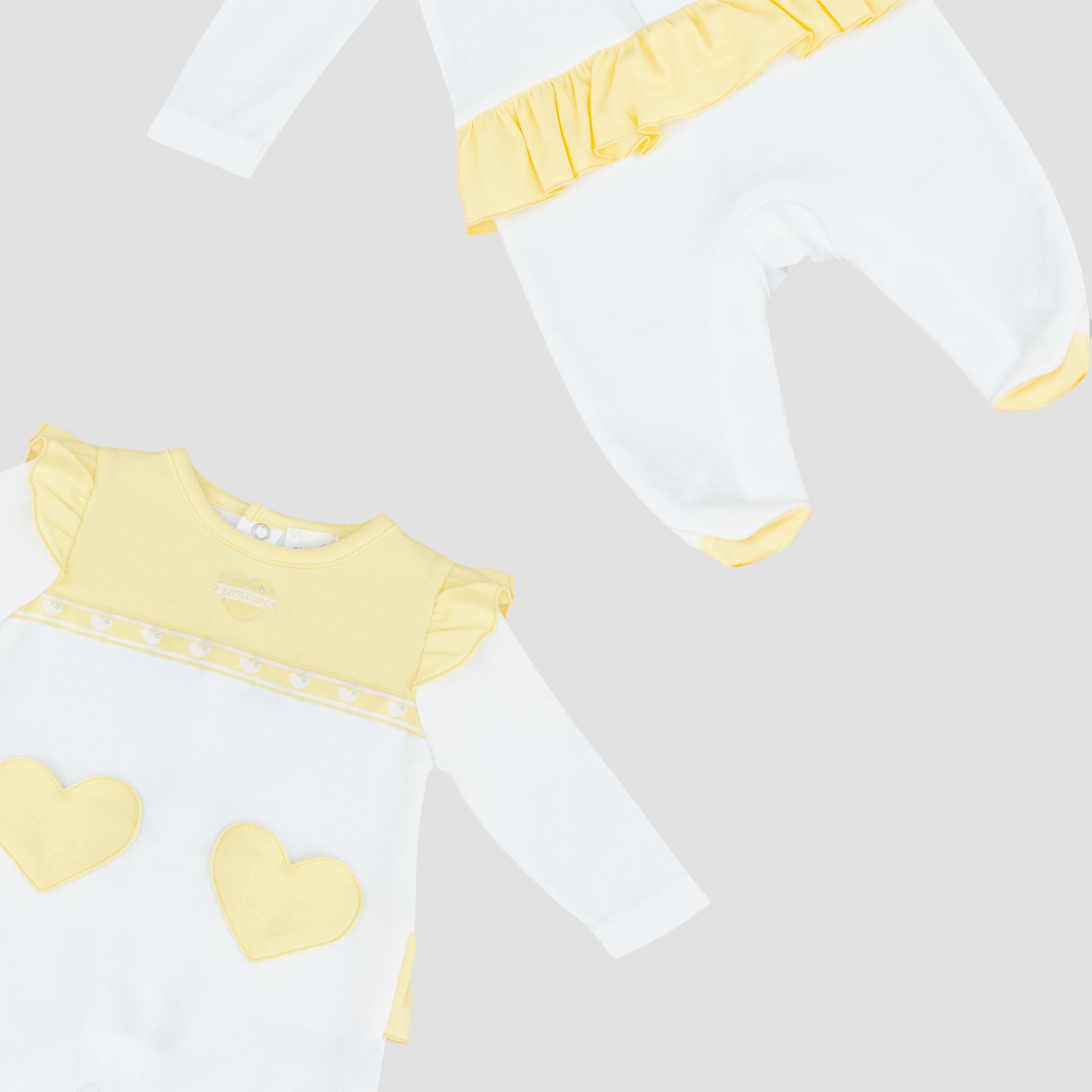 بدلة نوم قطنية بنقشة قلوب ليمون من مون-baby-girls-clothing-nightwear-sleepsuits-image-4