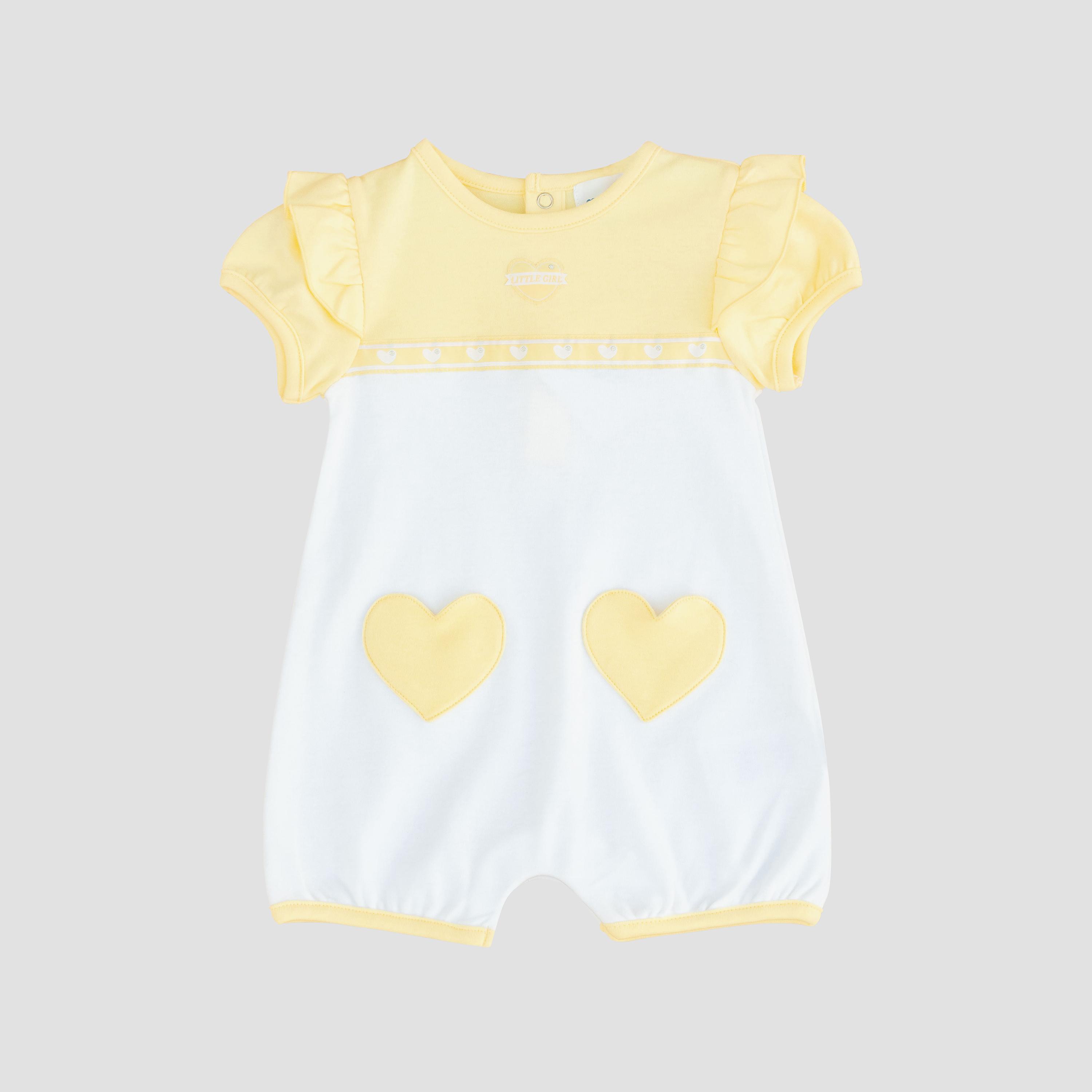 Moon Lemon Hearts Cotton Short Sleeves Rompers-baby-girls-clothing-rompers-image-1