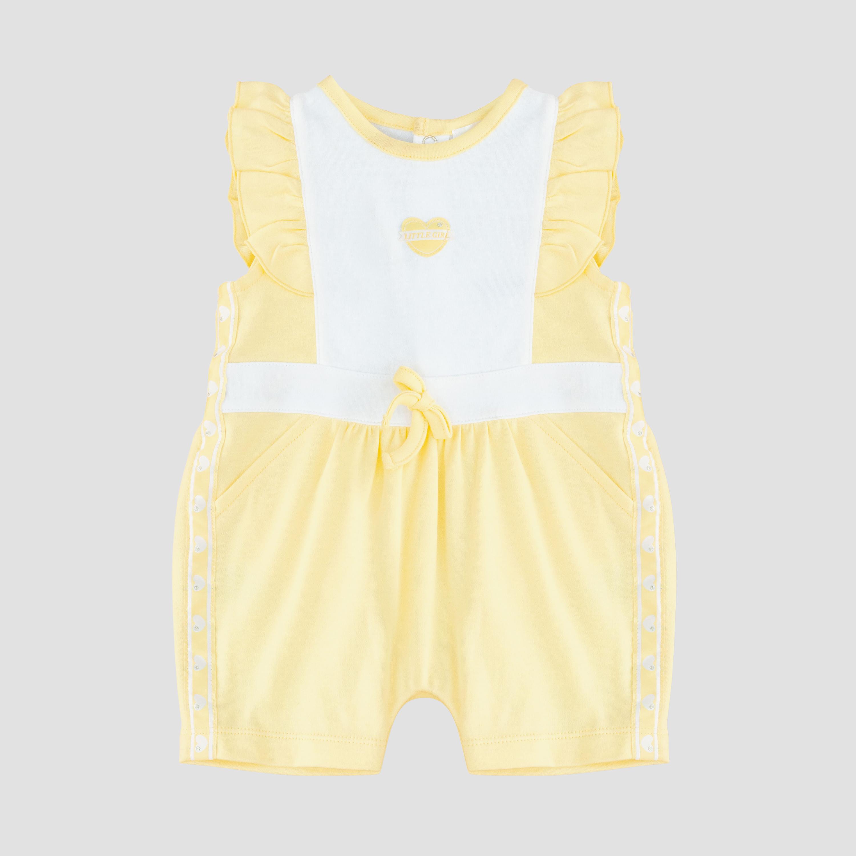 Moon Lemon Hearts Cotton Ruffle Sleeves Rompers-baby-girls-clothing-rompers-image-1