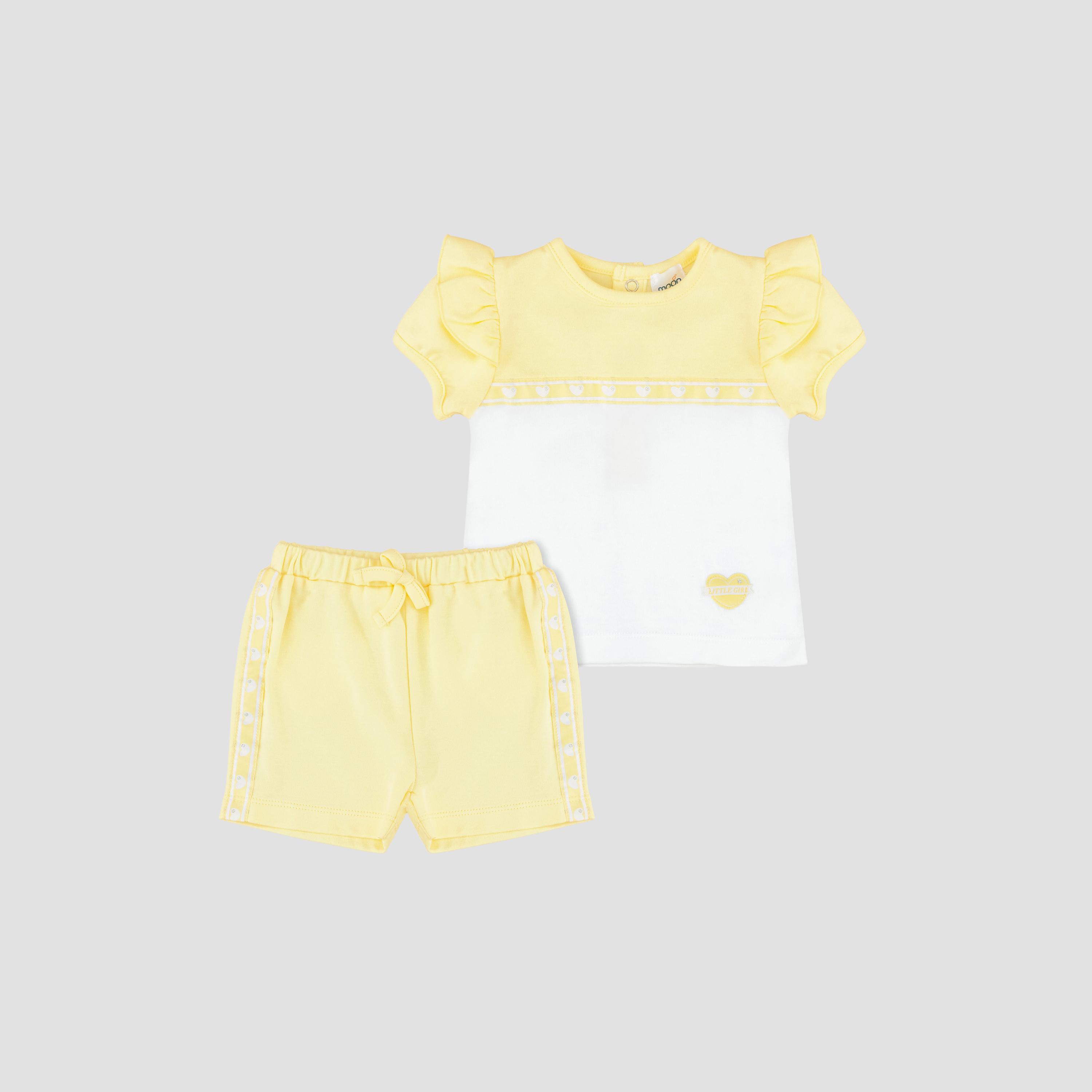 Moon Lemon Hearts Cotton Short Sleeves Top & Shorts Set-baby-girls-clothing-setsandcoords-image-1