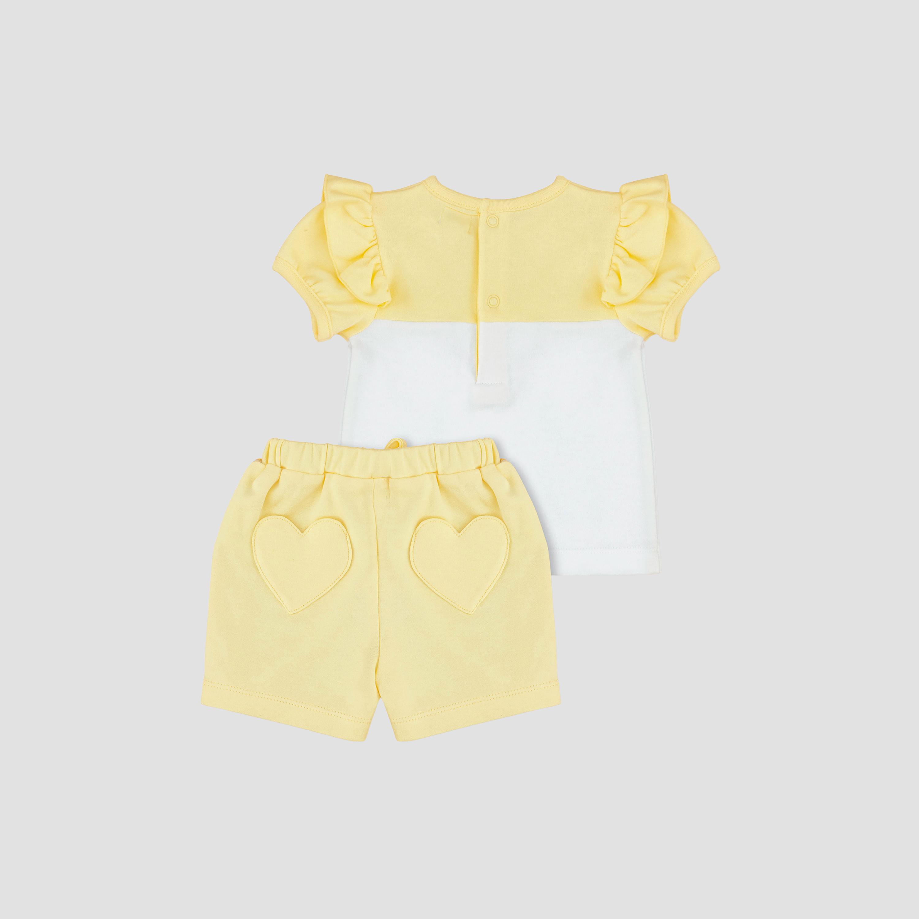 Moon Lemon Hearts Cotton Short Sleeves Top & Shorts Set-baby-girls-clothing-setsandcoords-image-2