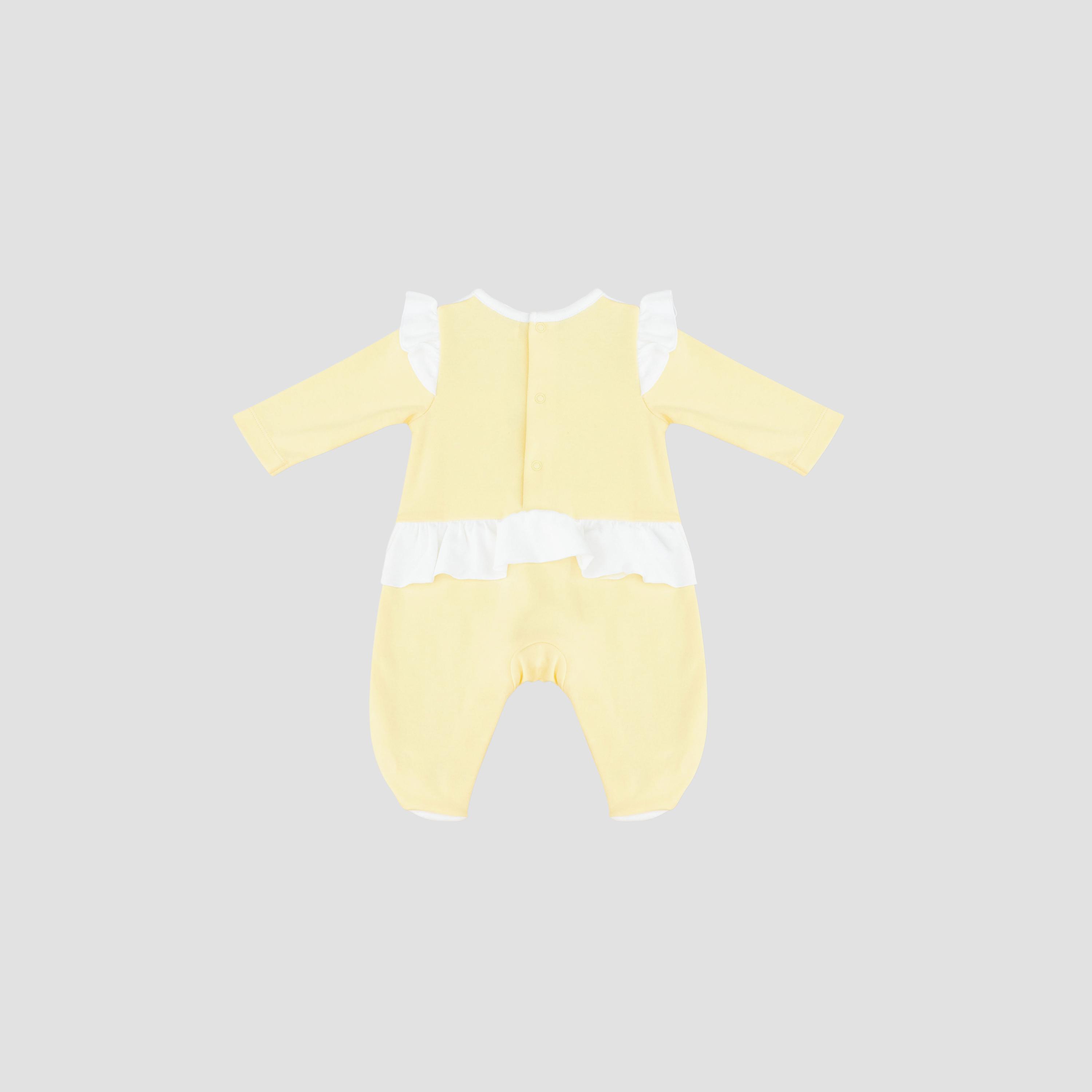 بدلة نوم قطنية بنقشة قلوب ليمون من مون-baby-girls-clothing-nightwear-sleepsuits-image-2