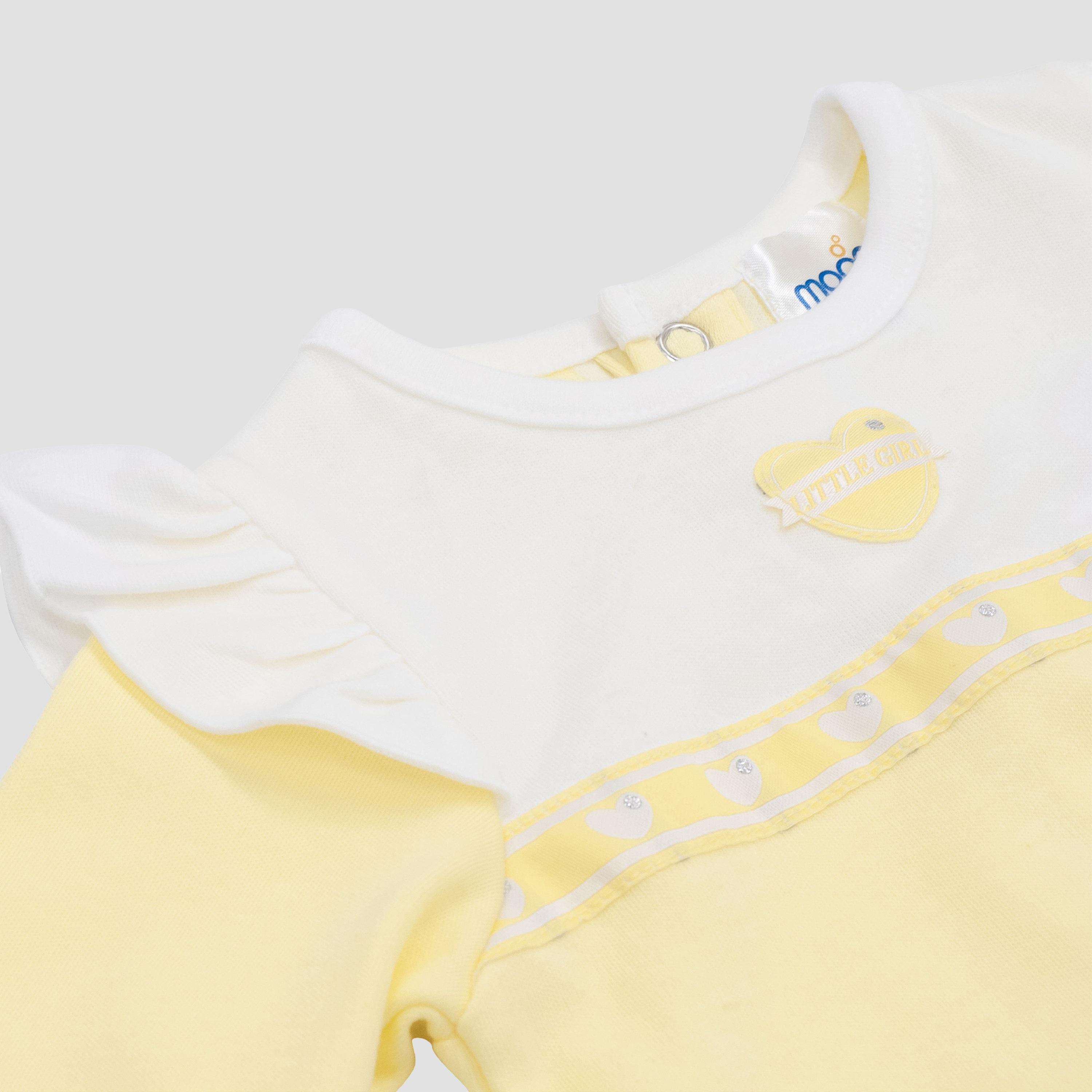 بدلة نوم قطنية بنقشة قلوب ليمون من مون-baby-girls-clothing-nightwear-sleepsuits-image-4