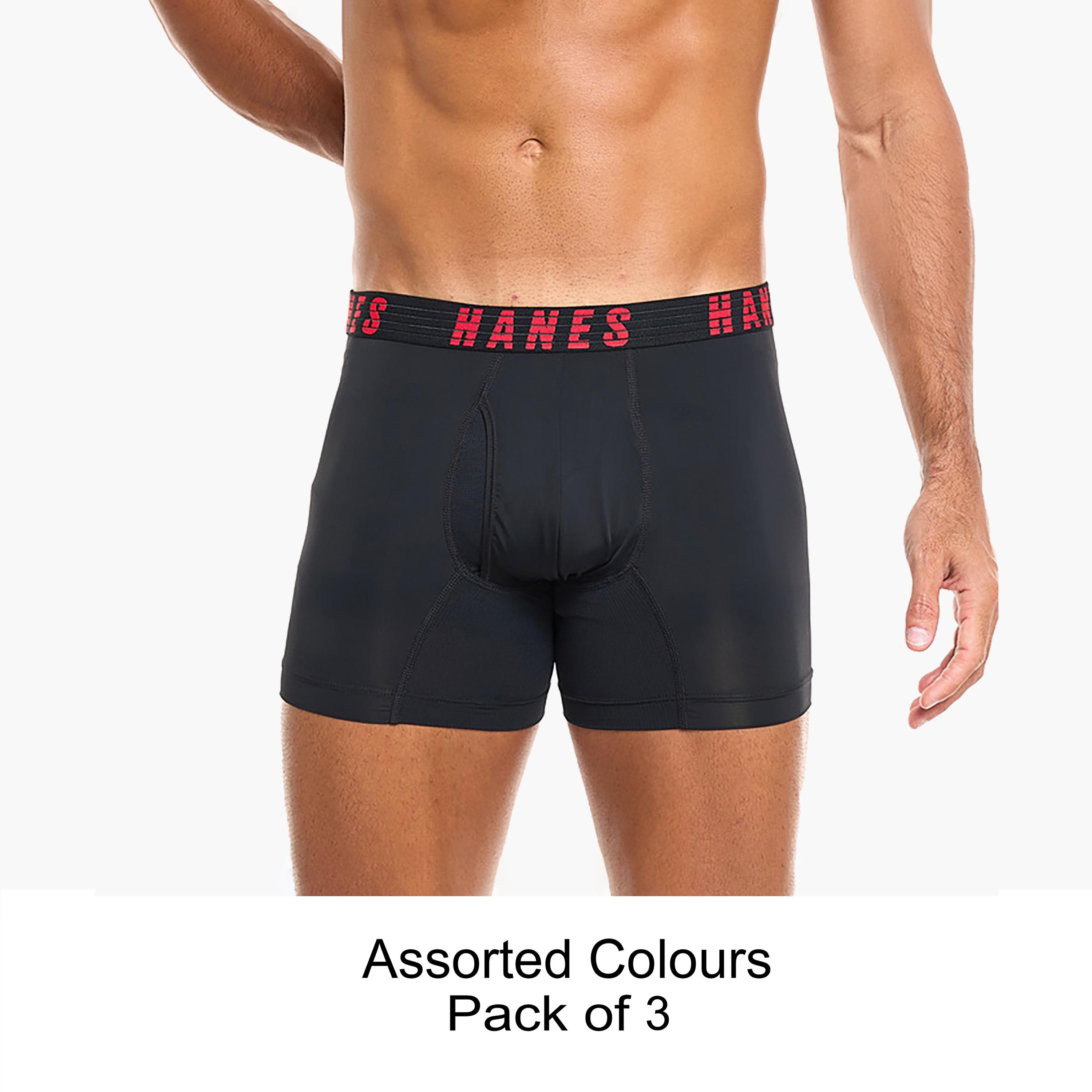 Hanes Assorted Pack of 3 Plain Men's Trunks-men-clothing-innerwear-underwear-image-1