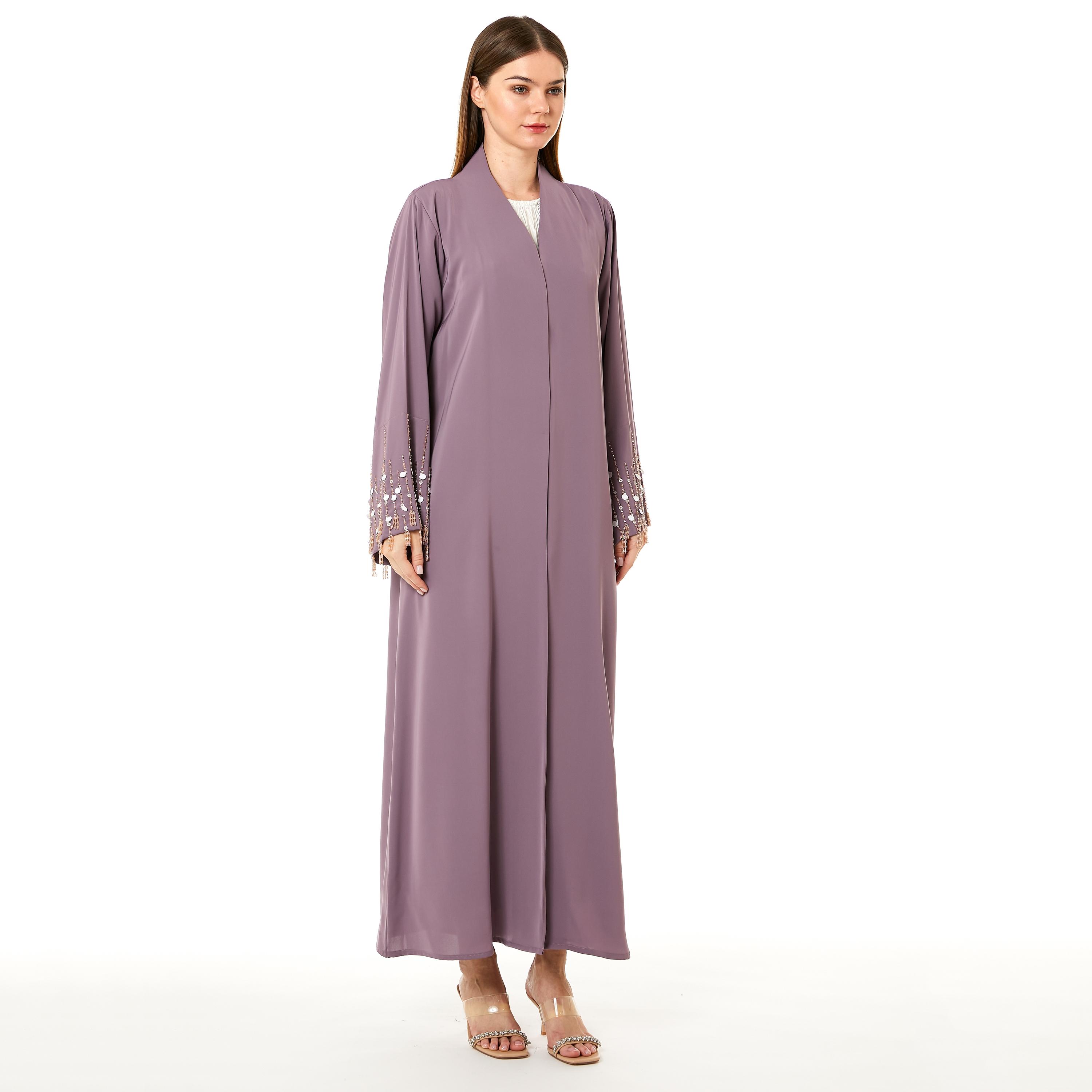 Moistreet Purple Nida Women's Abaya with Hijab-women-arabicclothing-abayas-image-3