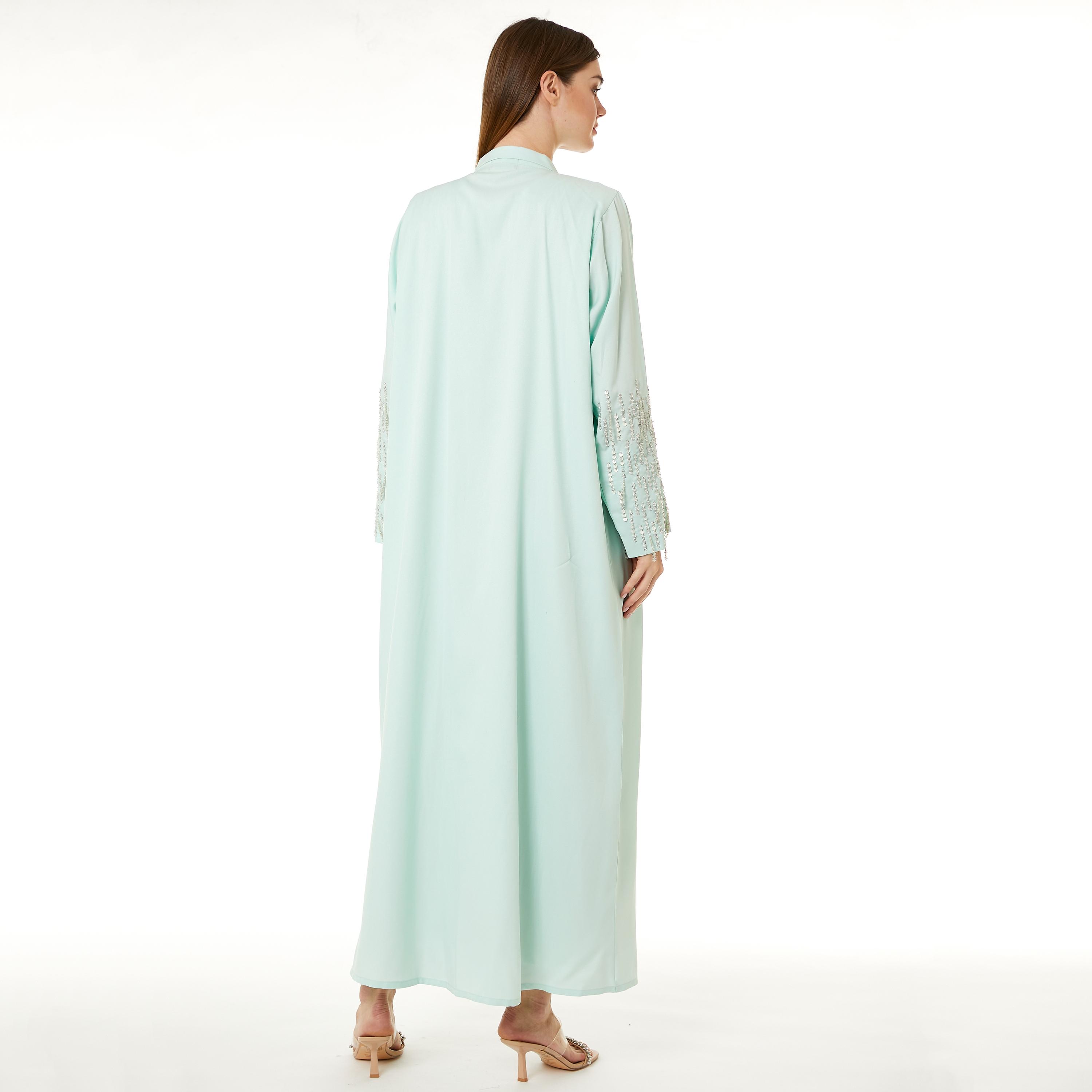  عباية نسائية نيدا باللون الأخضر مع حجاب وياقة شاول من مويستريت-women-arabicclothing-abayas-image-4