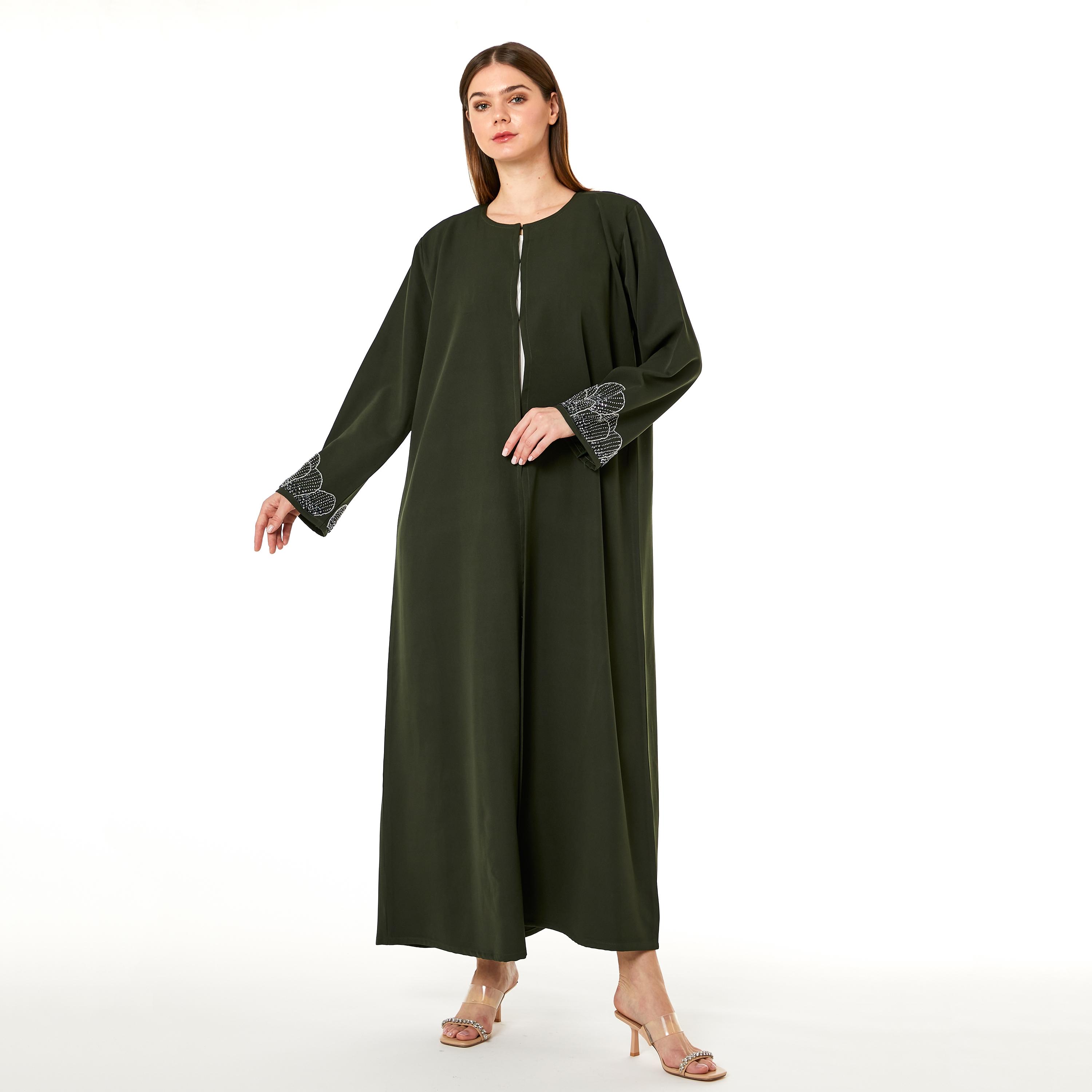  عباية نيدا نسائية باللون الأخضر الداكن مع الحجاب من مويستريت-women-arabicclothing-abayas-image-1