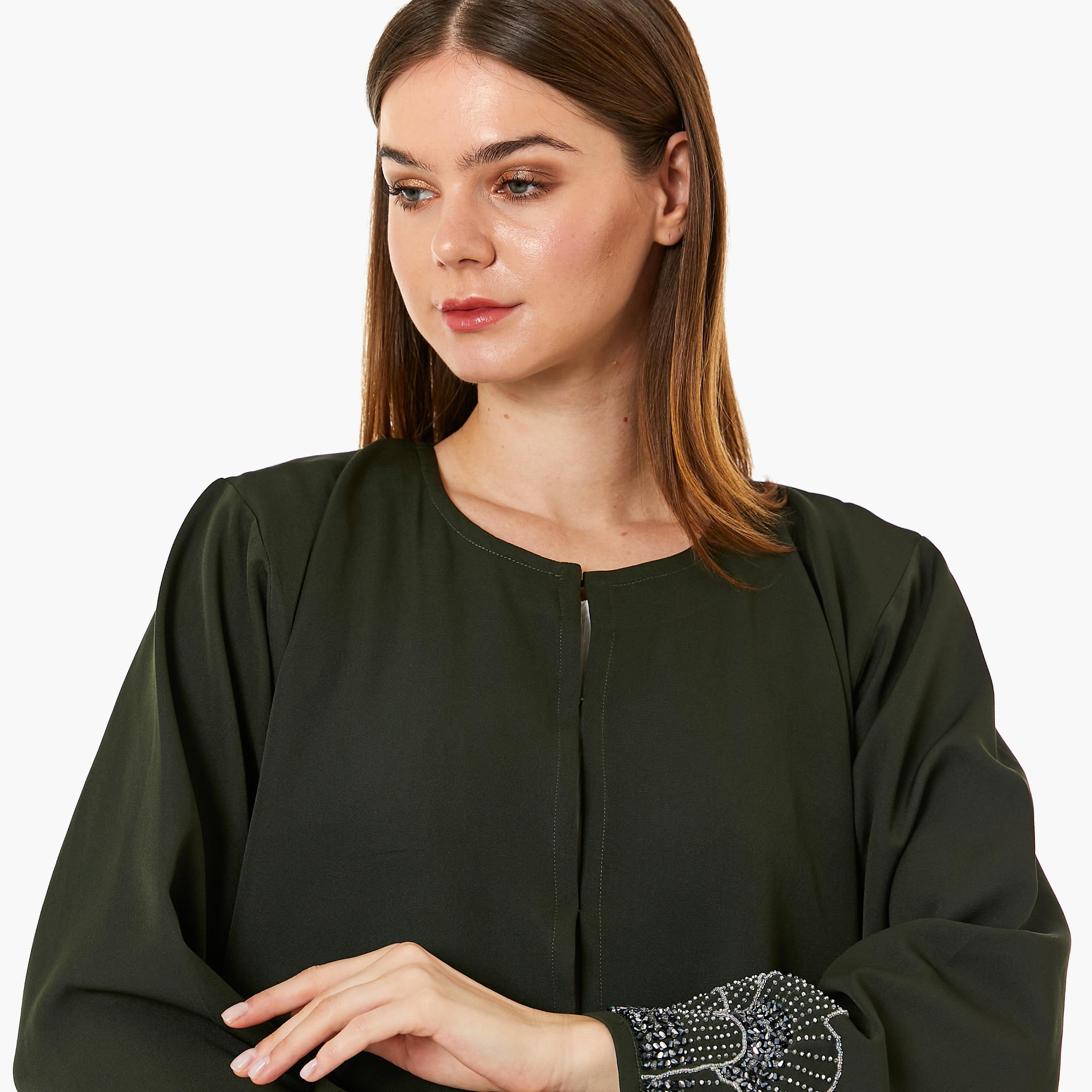  عباية نيدا نسائية باللون الأخضر الداكن مع الحجاب من مويستريت-women-arabicclothing-abayas-image-2
