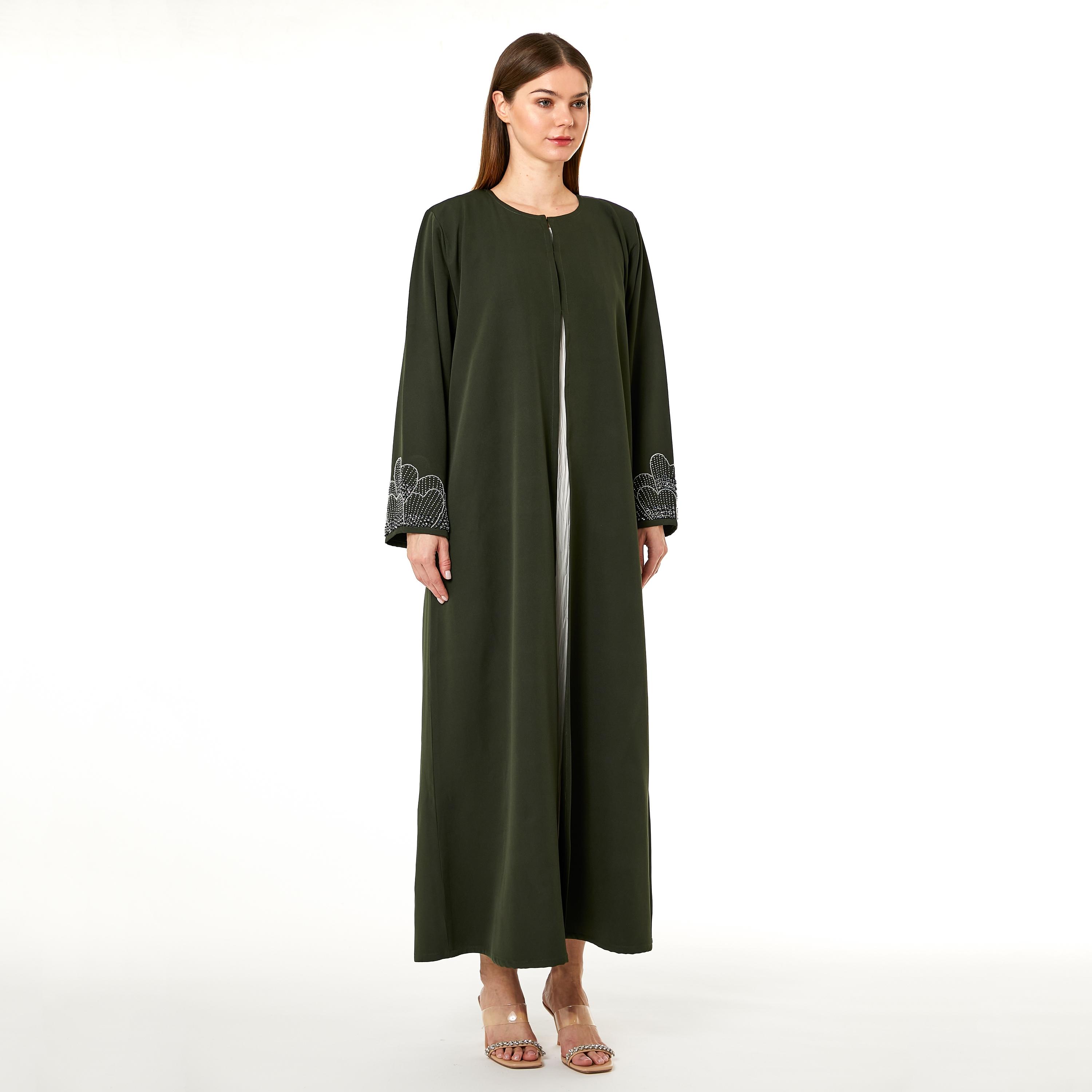 عباية نيدا نسائية باللون الأخضر الداكن مع الحجاب من مويستريت-women-arabicclothing-abayas-image-3