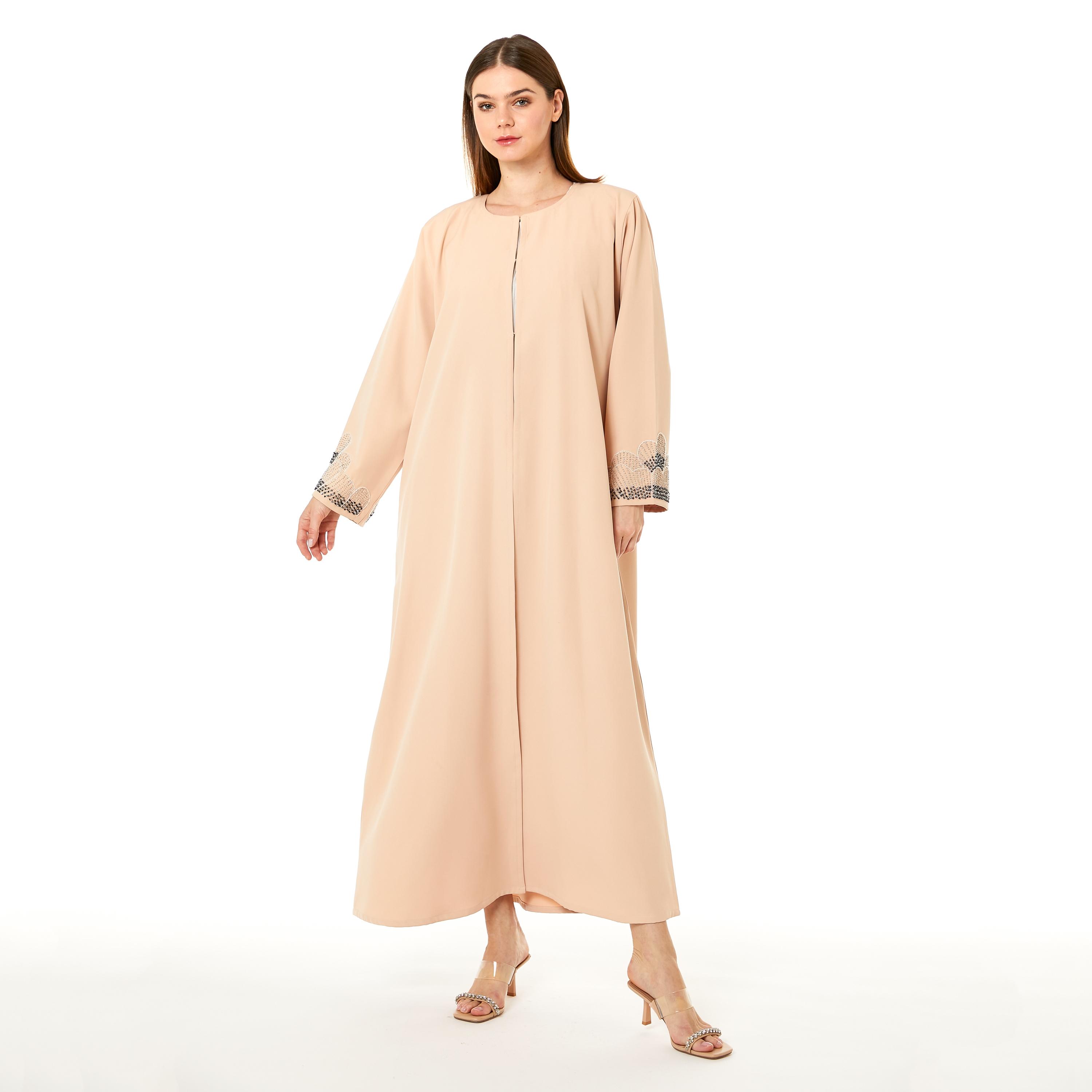  عباية نيدا نسائية باللون الخوخي مع الحجاب من مويستريت-women-arabicclothing-abayas-image-1