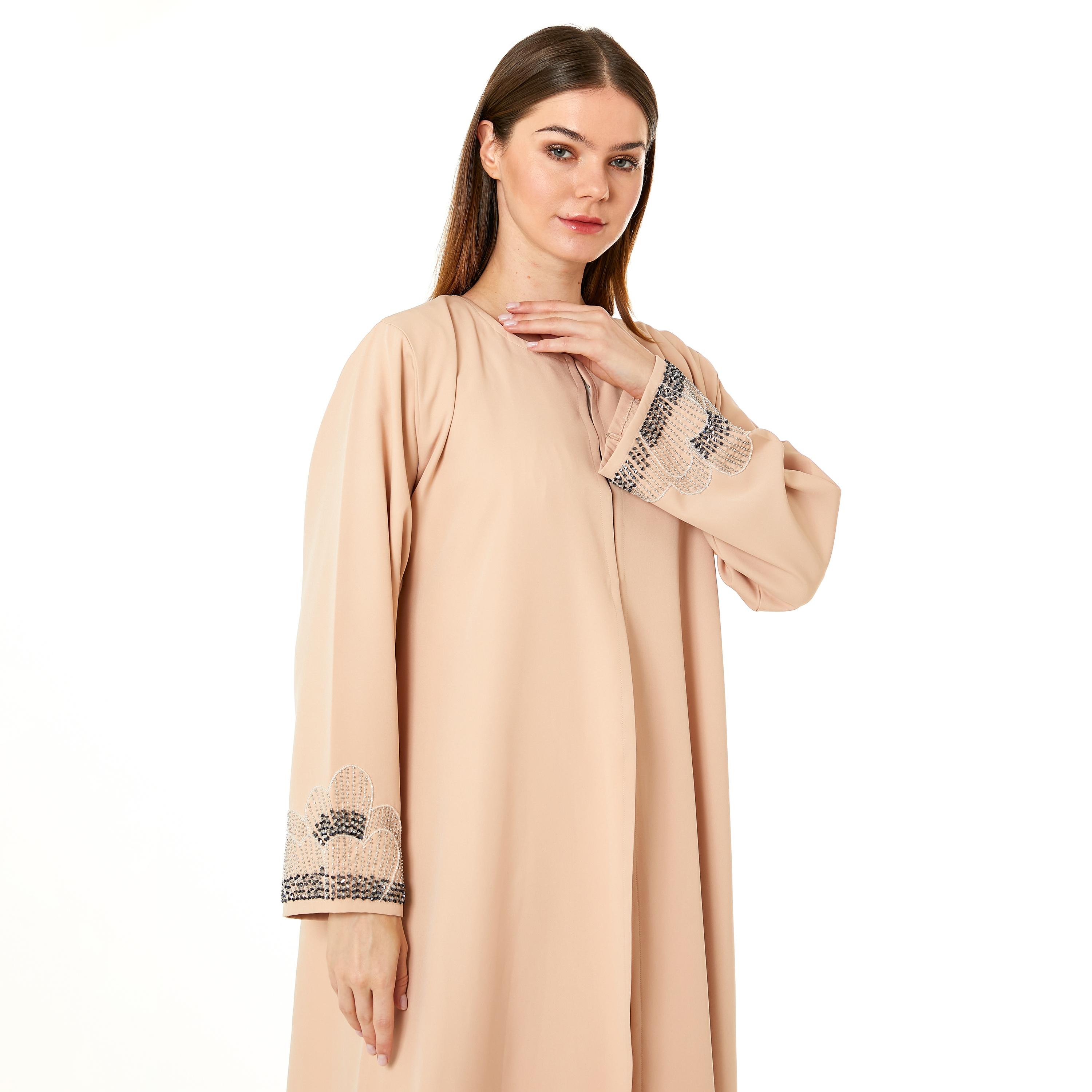  عباية نيدا نسائية باللون الخوخي مع الحجاب من مويستريت-women-arabicclothing-abayas-image-2