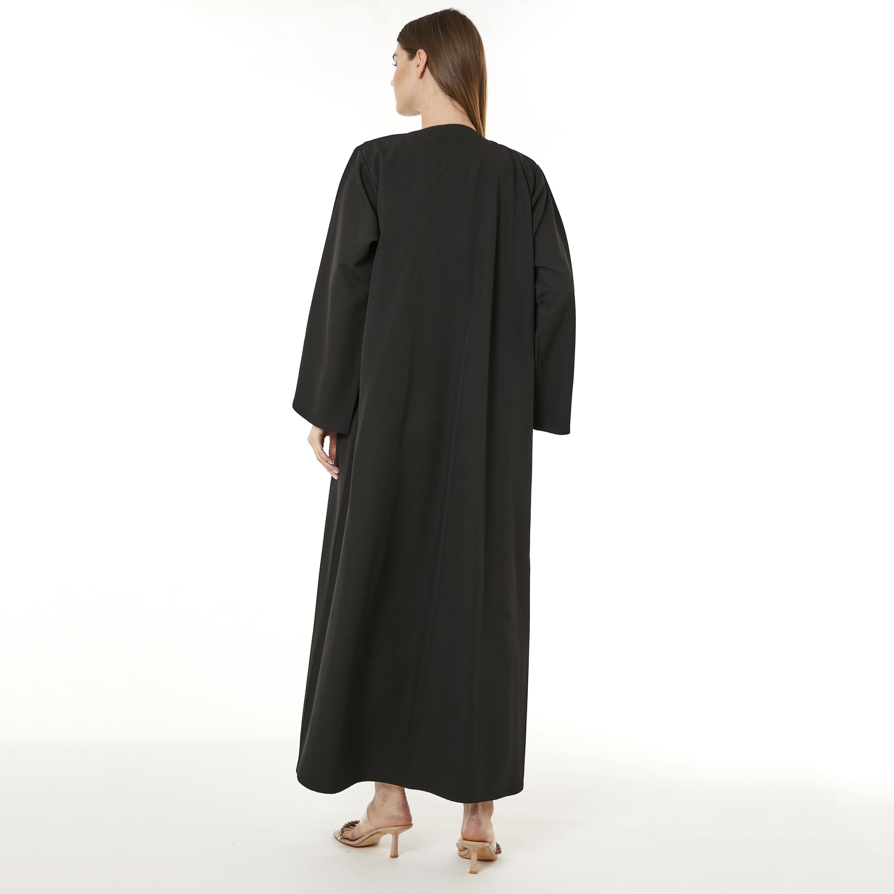  عباية نسائية مفتوحة من الأمام من الكريب الأسود مع حجاب من مويستريت-women-arabicclothing-abayas-image-4