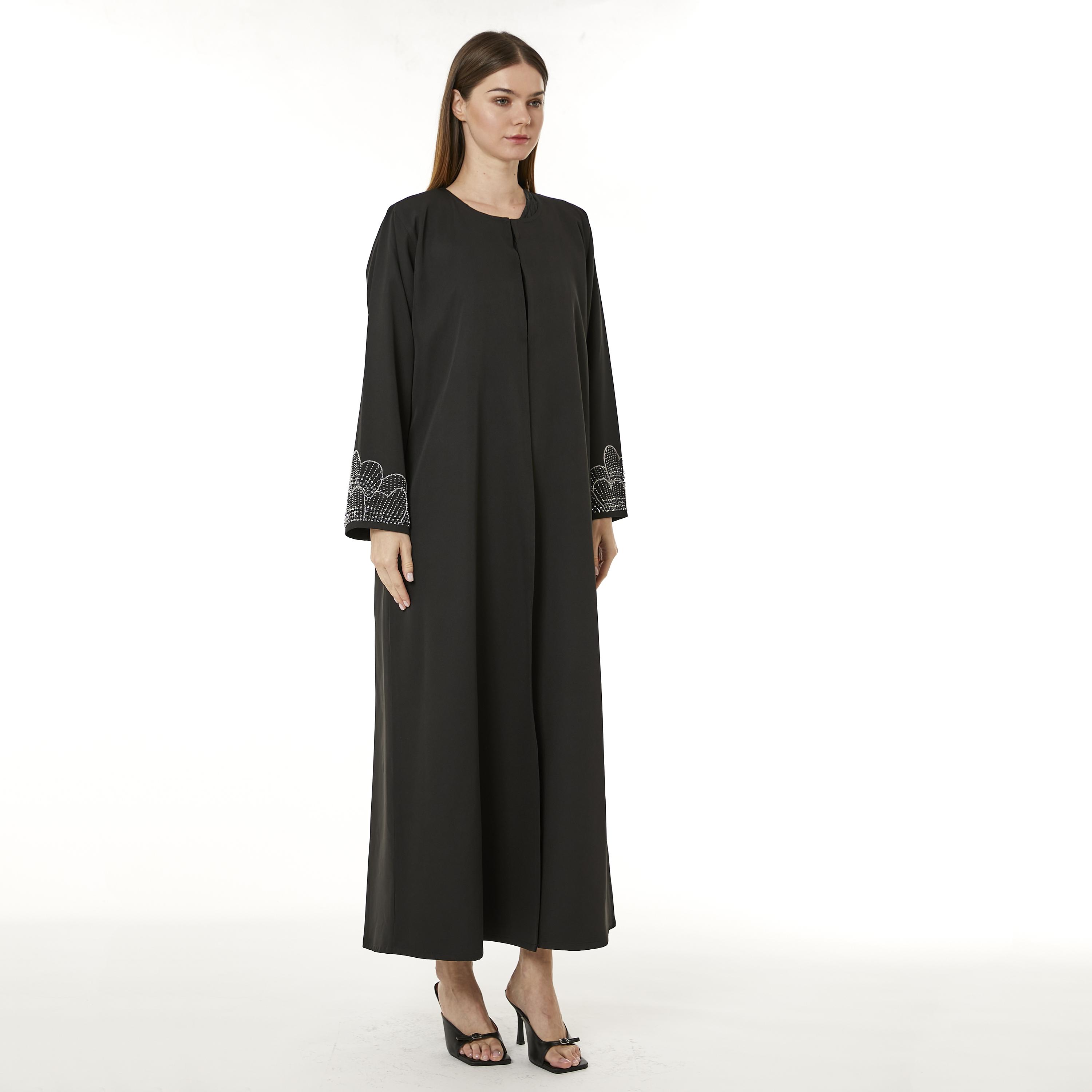 Moistreet Black Nida Women's Abaya with Hijab-women-arabicclothing-abayas-image-3