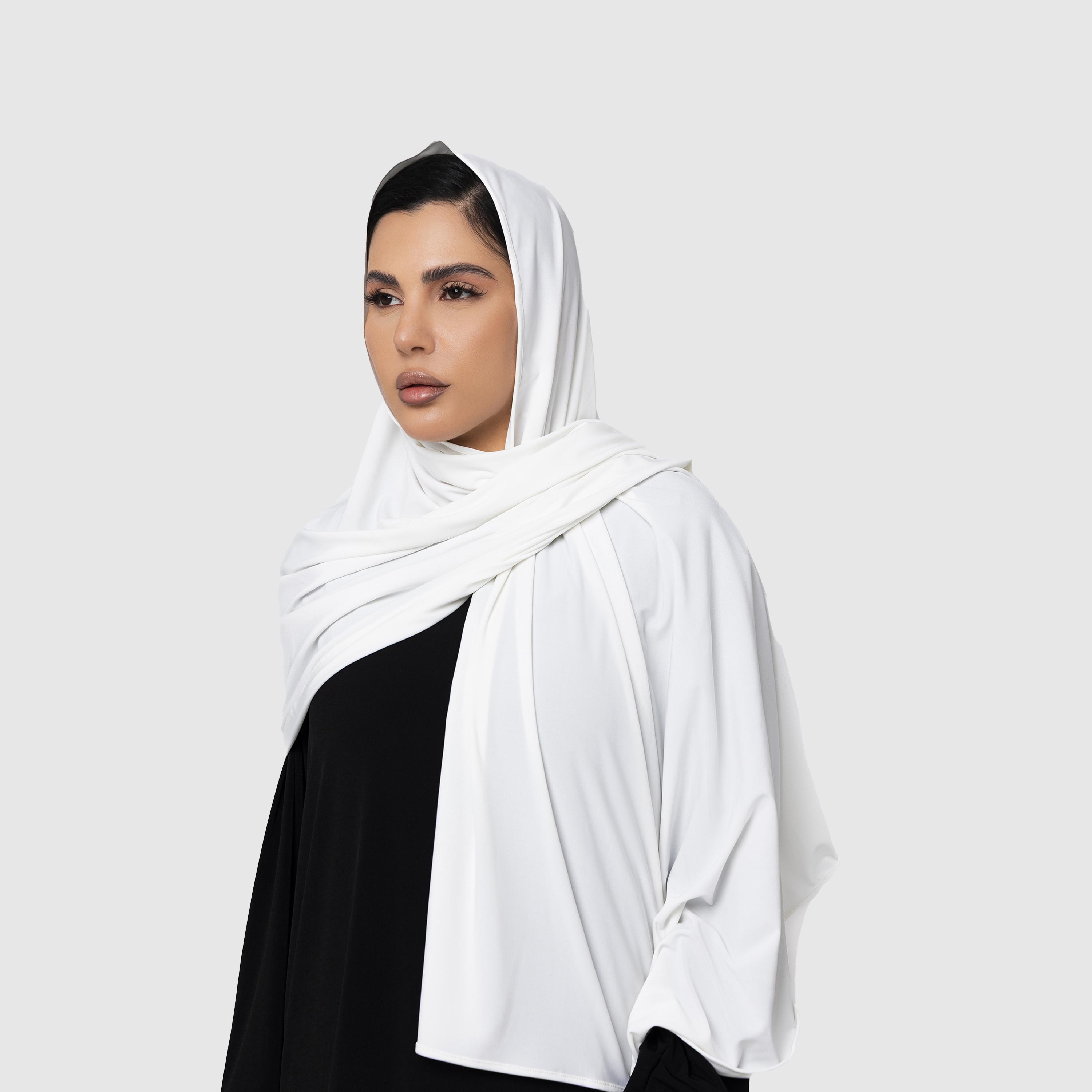Moistreet White Women's Jersey Hijab-women-arabicclothing-headscarf-hijab-image-3