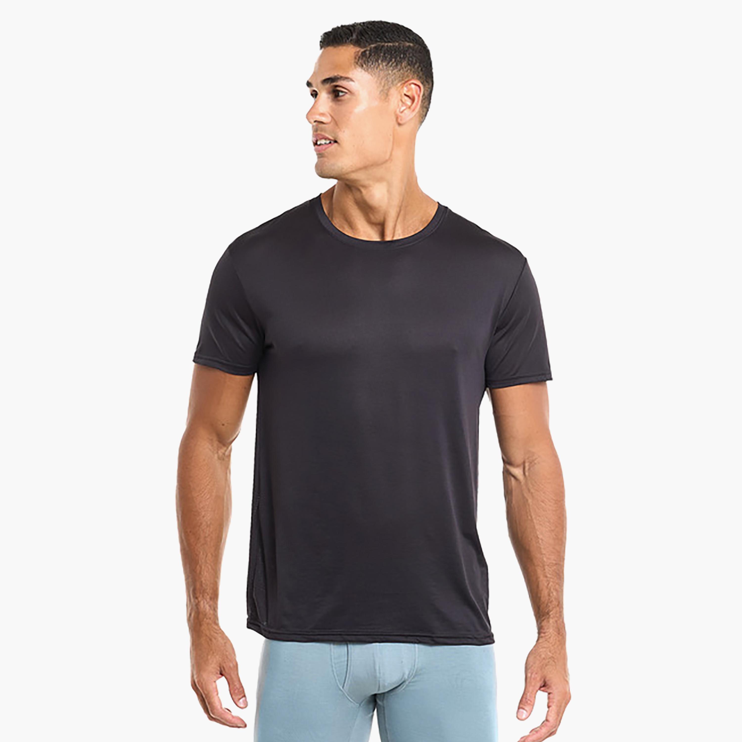 Hanes Assorted Pack of 3 Plain Round Neck Short Sleeves Men's Under T-Shirt-men-clothing-innerwear-vests-image-4