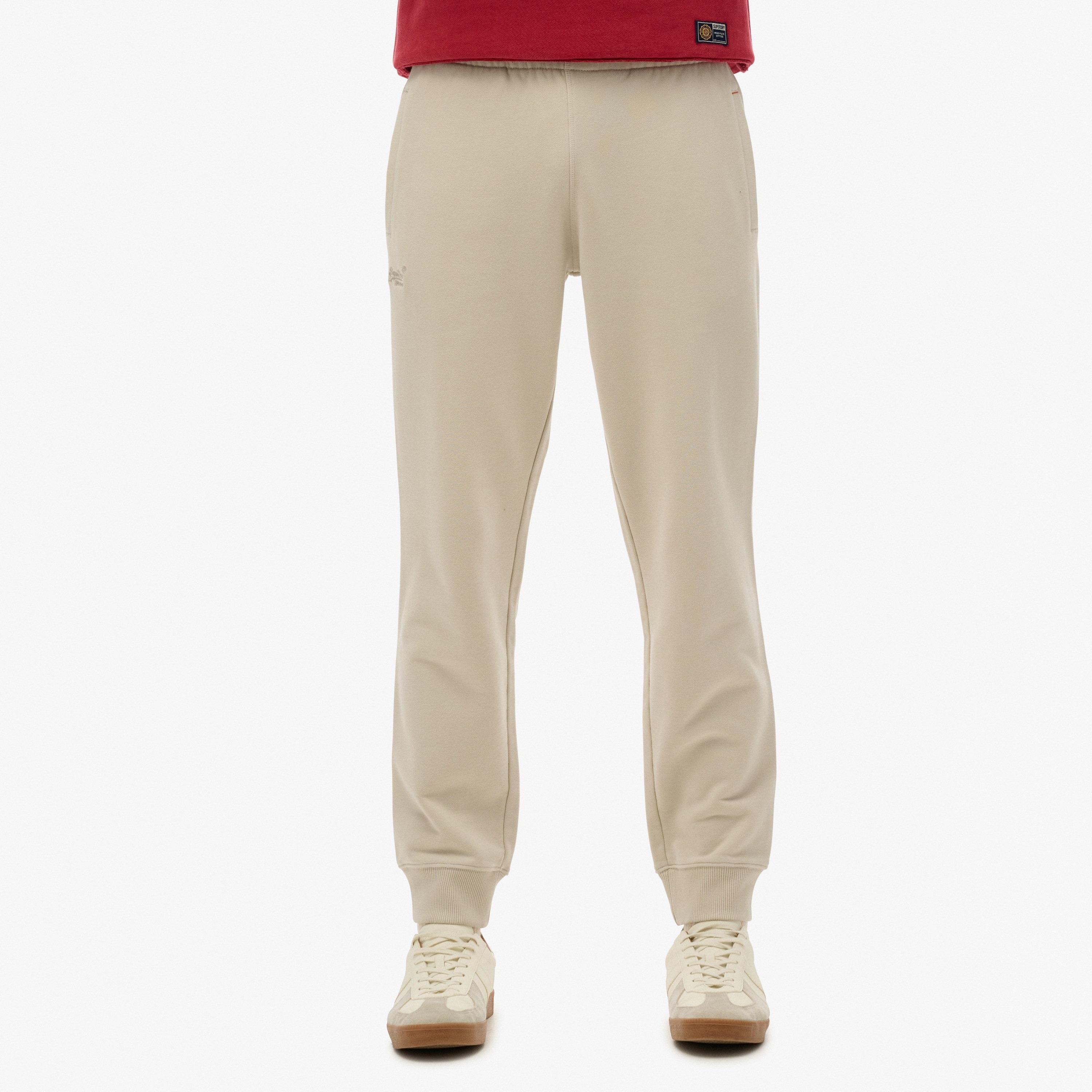 Superdry Plain Mid Rise Elasticated Waistband Men's Joggers-men-clothing-bottoms-joggers-image-1