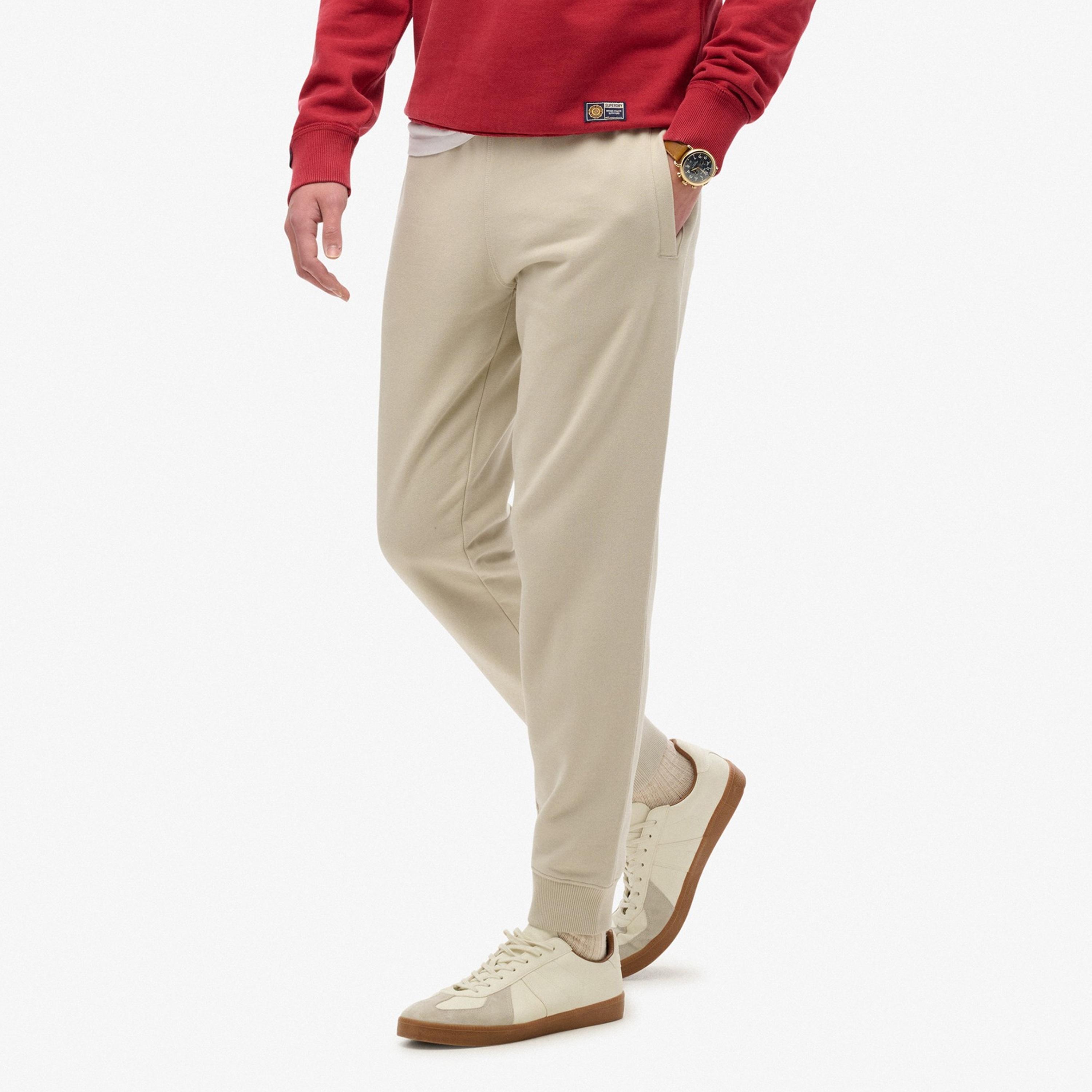 Superdry Plain Mid Rise Elasticated Waistband Men's Joggers-men-clothing-bottoms-joggers-image-3