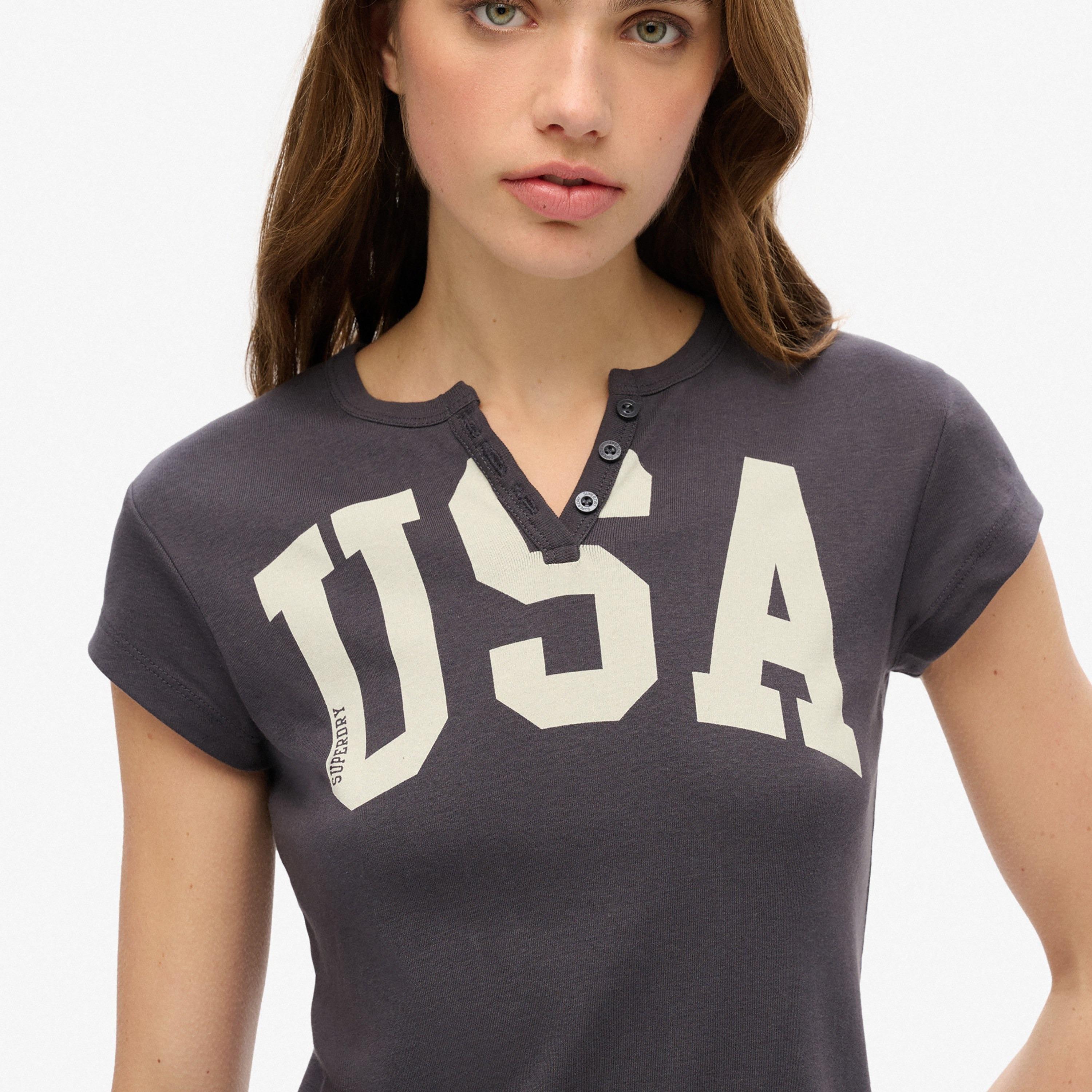 تي شيرت هينلي نسائي بأكمام قصيرة مطبوع من سوبردراي-women-clothing-tshirts-image-3