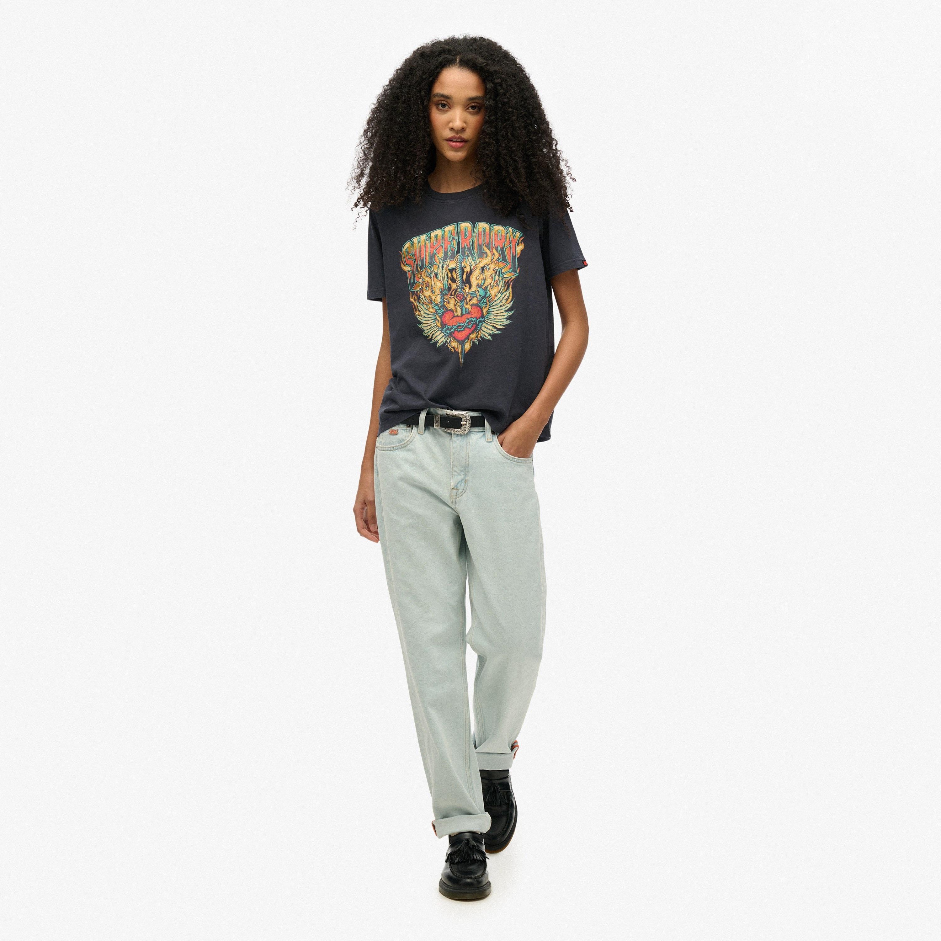 تي شيرت نسائي برسومات ورقبة كريم بأكمام قصيرة من سوبردراي-women-clothing-tshirts-image-2