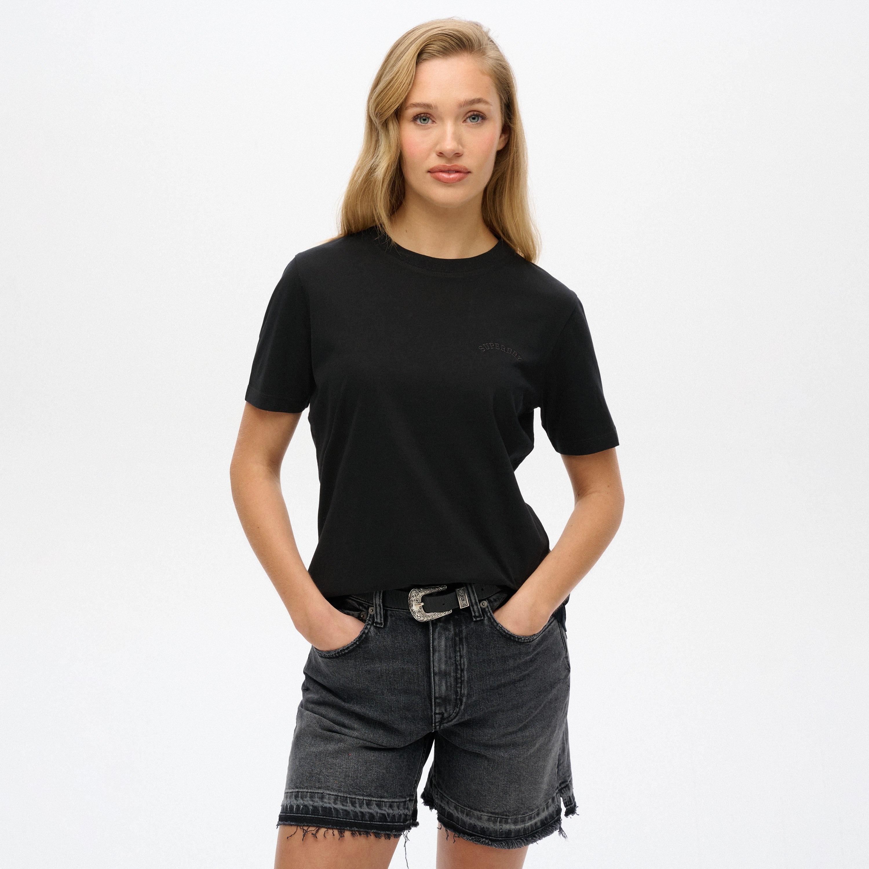 تي شيرت سادة بأكمام قصيرة ورقبة دائرية للنساء من سوبردراي-women-clothing-tshirts-image-1