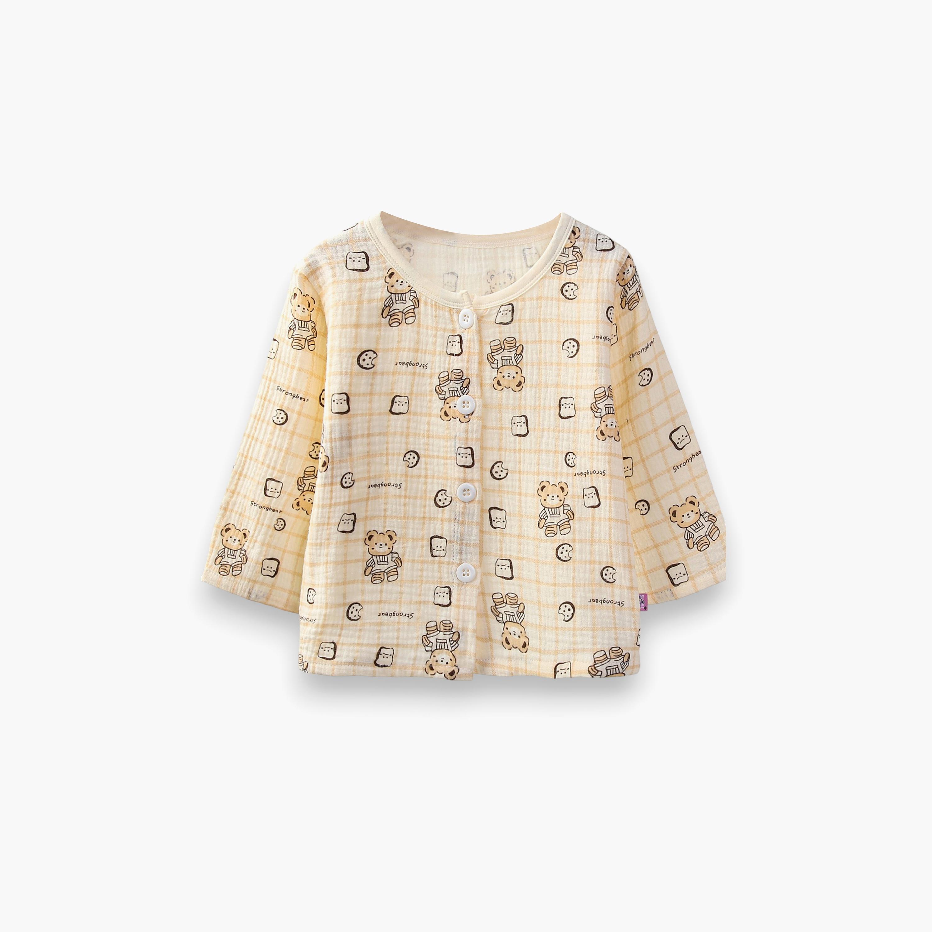 طقم بيجامة قطن موسلين بطبعة دب من فيكتور آند جين-boys-clothing-nightwear-image-3