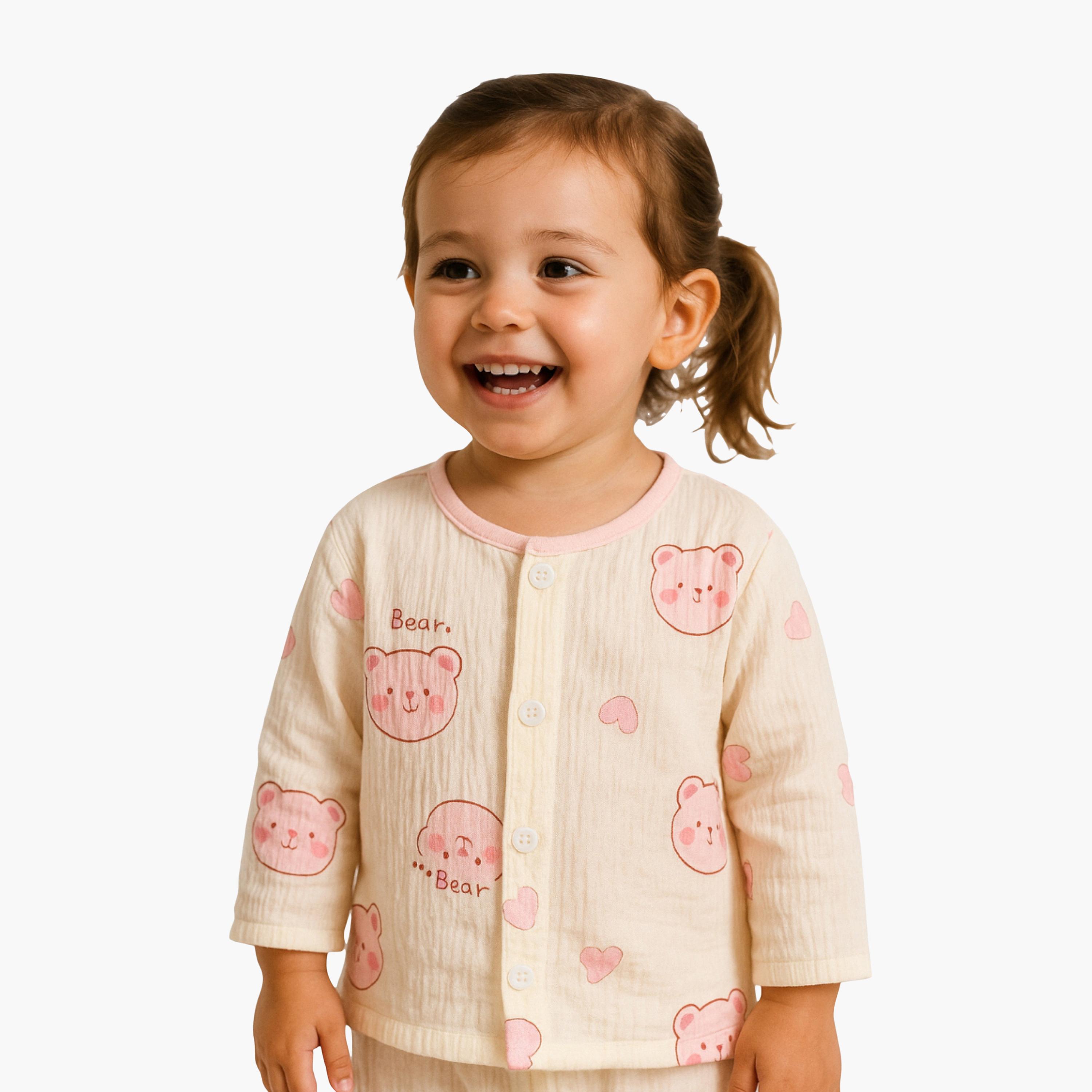 Victor and Jane Bear Printed Muslin Cotton Pyjama Set-baby-girls-clothing-nightwear-pyjamasets-image-3