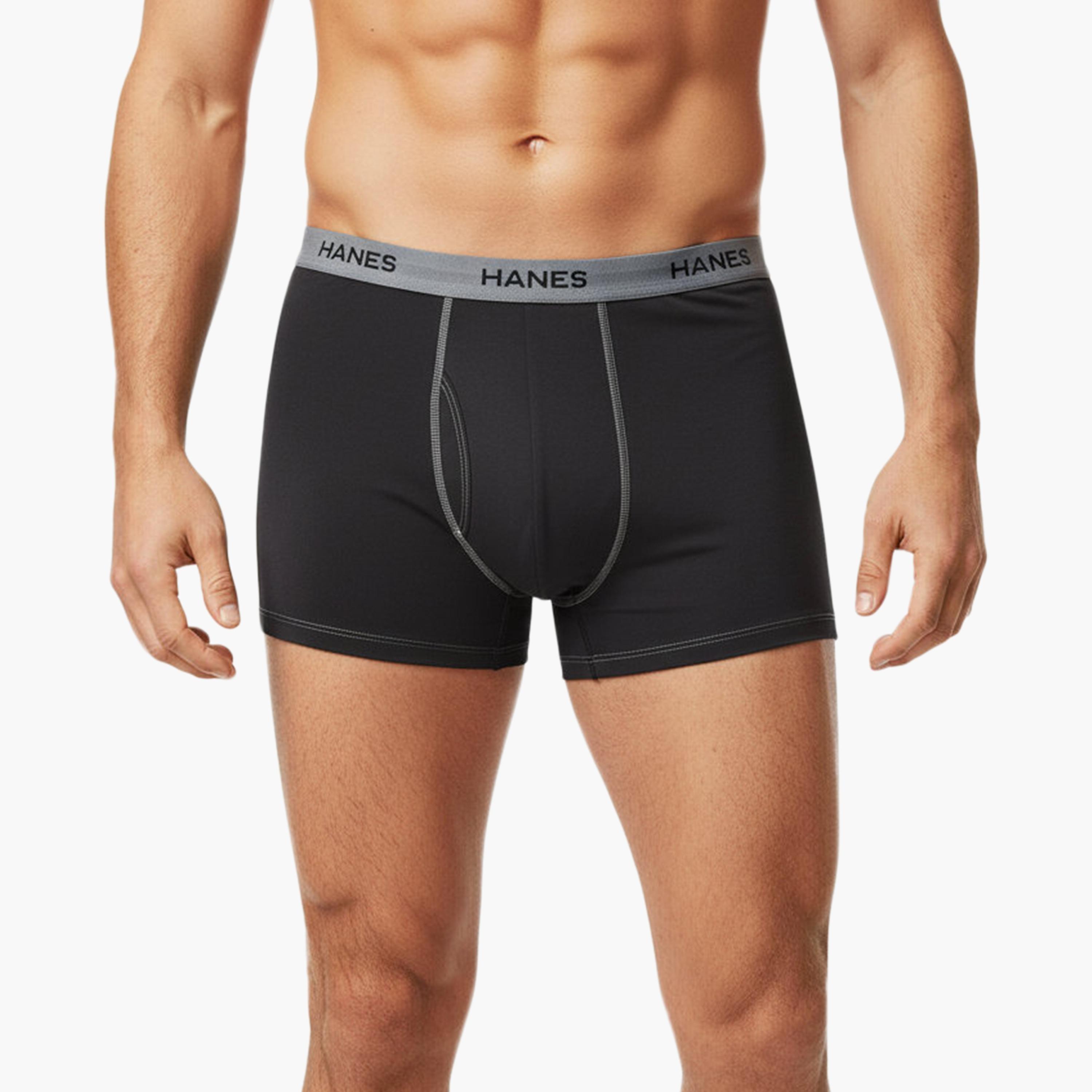 Hanes Pack of 2 Brand Print Waistband Men's Trunks-men-clothing-innerwear-underwear-image-4
