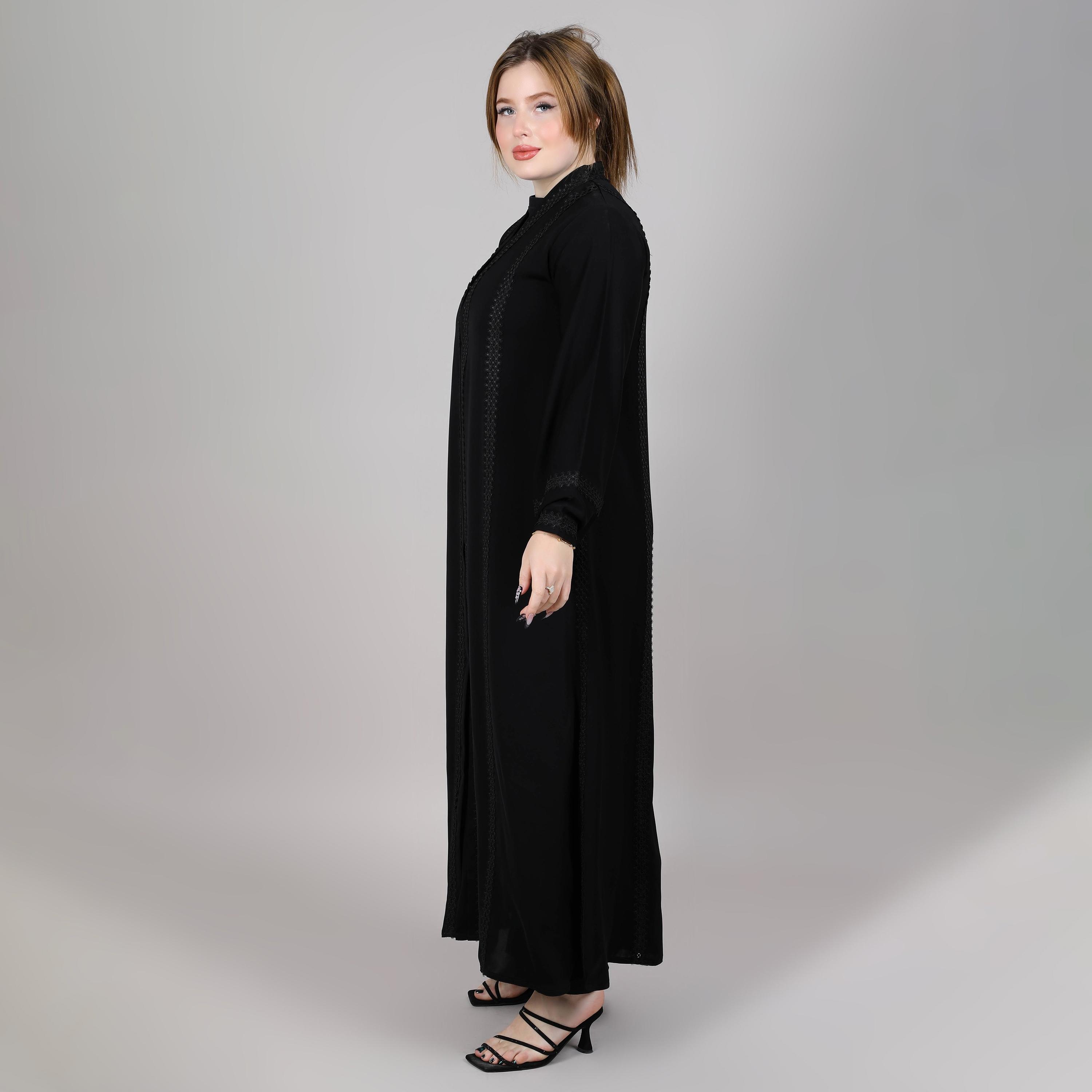Msquare Fashion Black Lace Nida Women's Abaya-women-arabicclothing-abayas-image-3