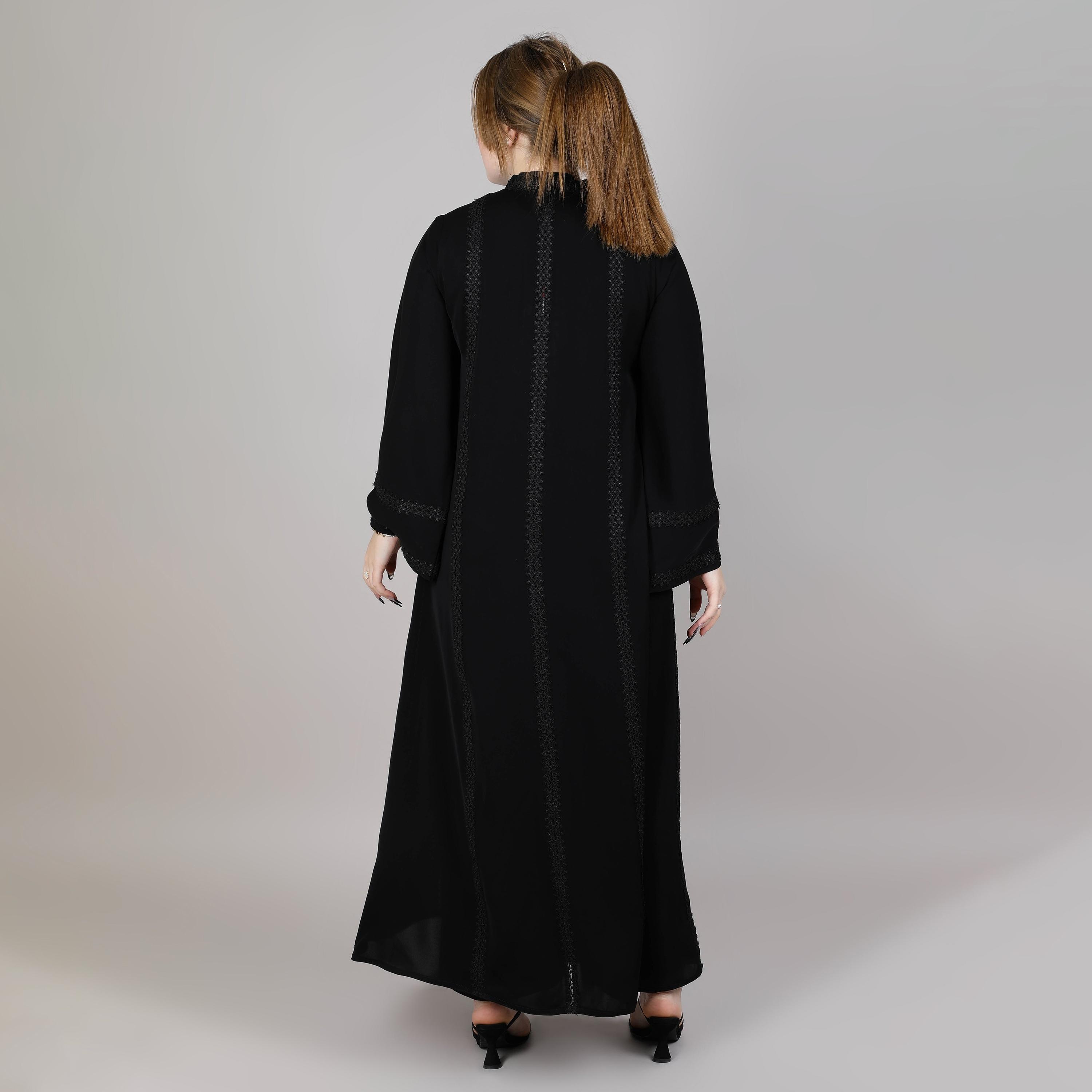 Msquare Fashion Black Lace Nida Women's Abaya-women-arabicclothing-abayas-image-4