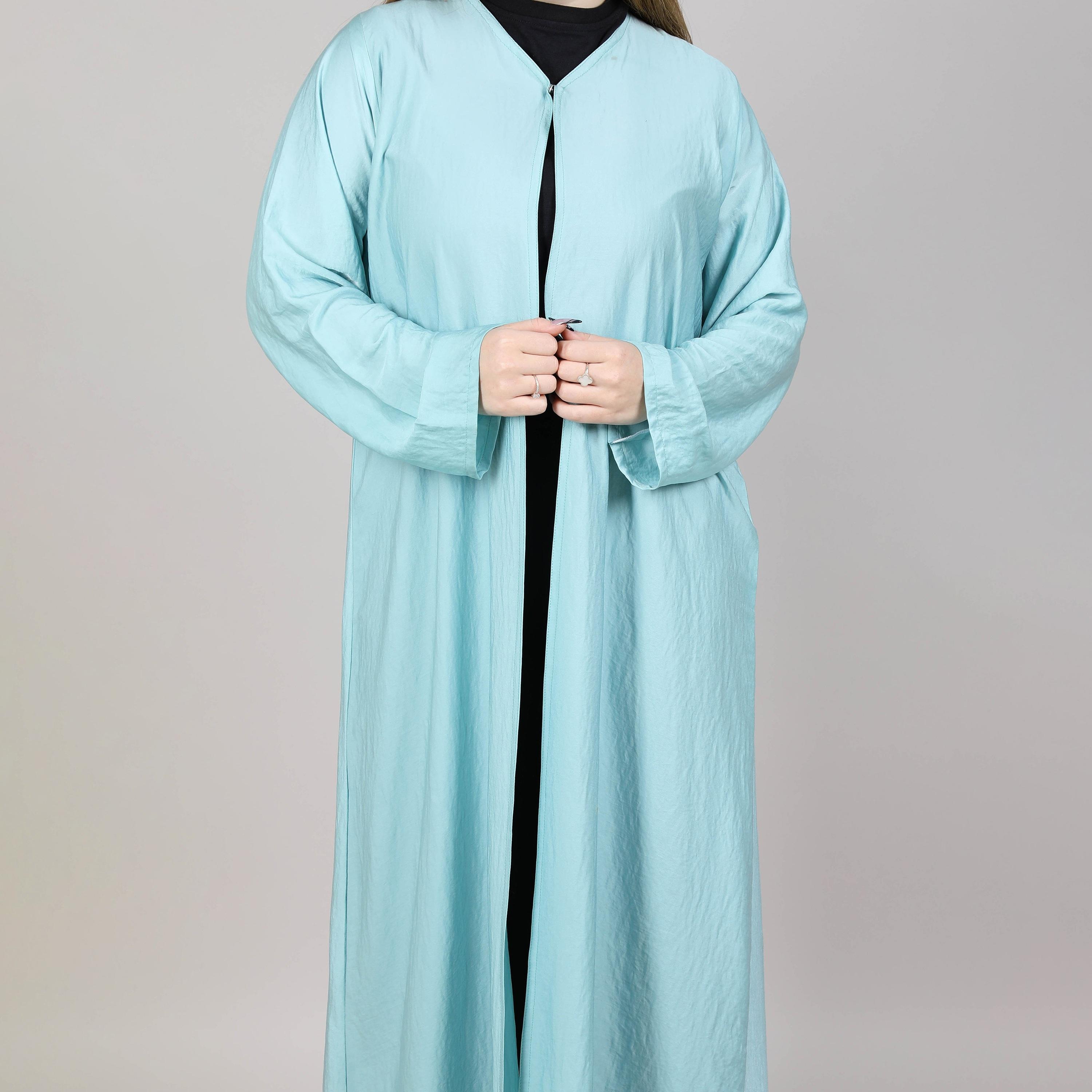 عباية نسائية كلاسيكية مفتوحة من الأمام باللون الفيروزي من إم سكوير فاشون-women-arabicclothing-abayas-image-2