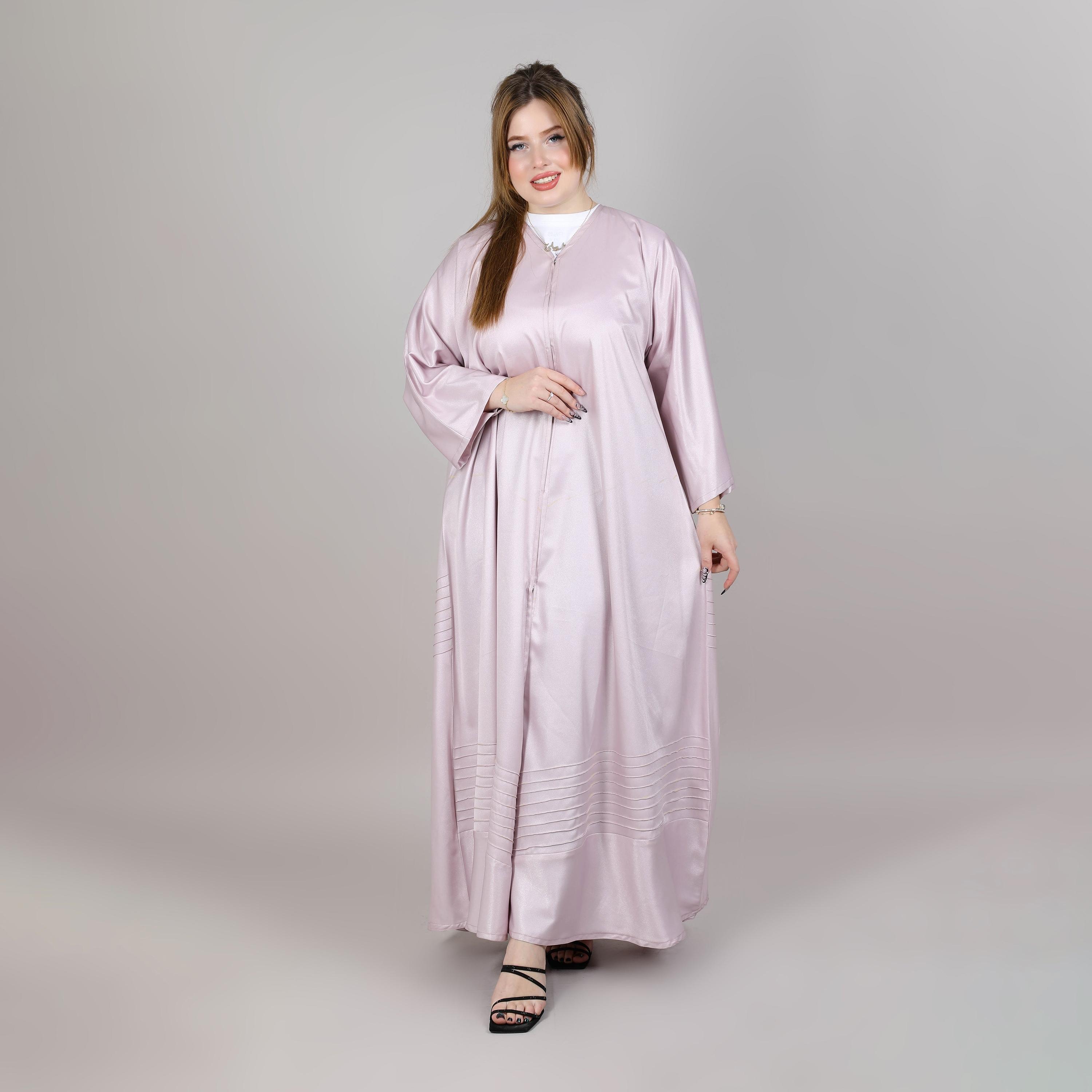 عباية نسائية نيدا بتفاصيل طيات وردية من إم سكوير فاشون-women-arabicclothing-abayas-image-1