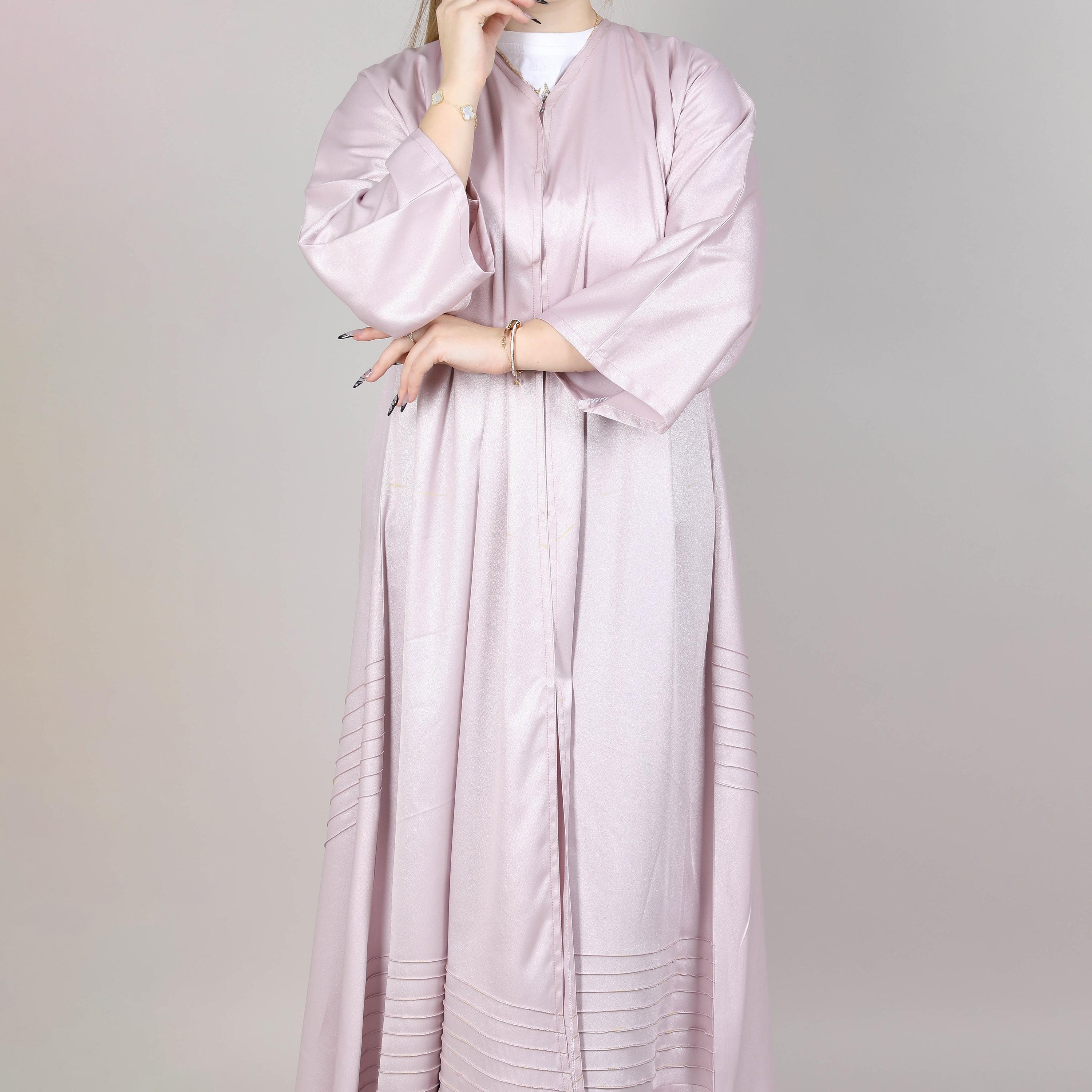 عباية نسائية نيدا بتفاصيل طيات وردية من إم سكوير فاشون-women-arabicclothing-abayas-image-2