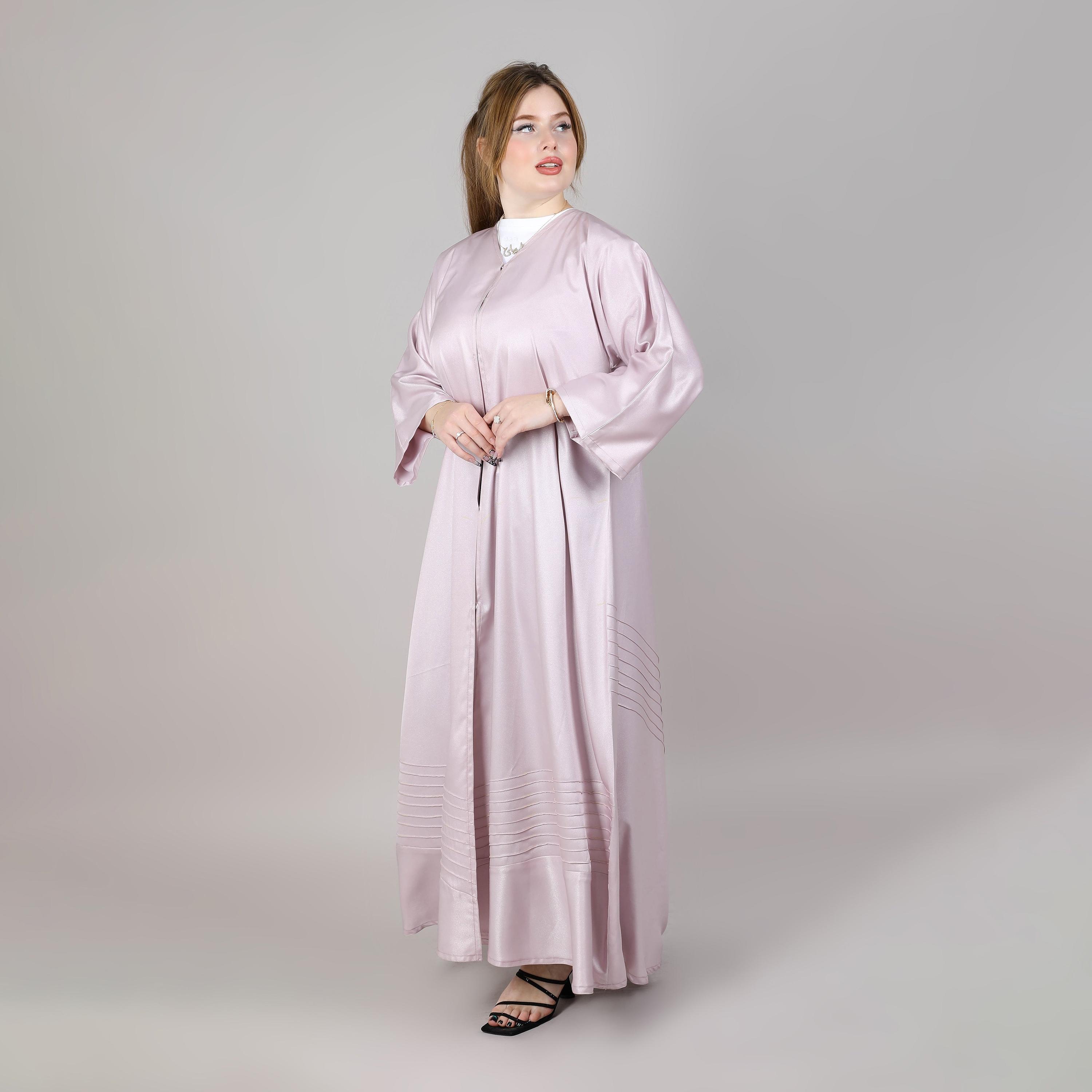 عباية نسائية نيدا بتفاصيل طيات وردية من إم سكوير فاشون-women-arabicclothing-abayas-image-3