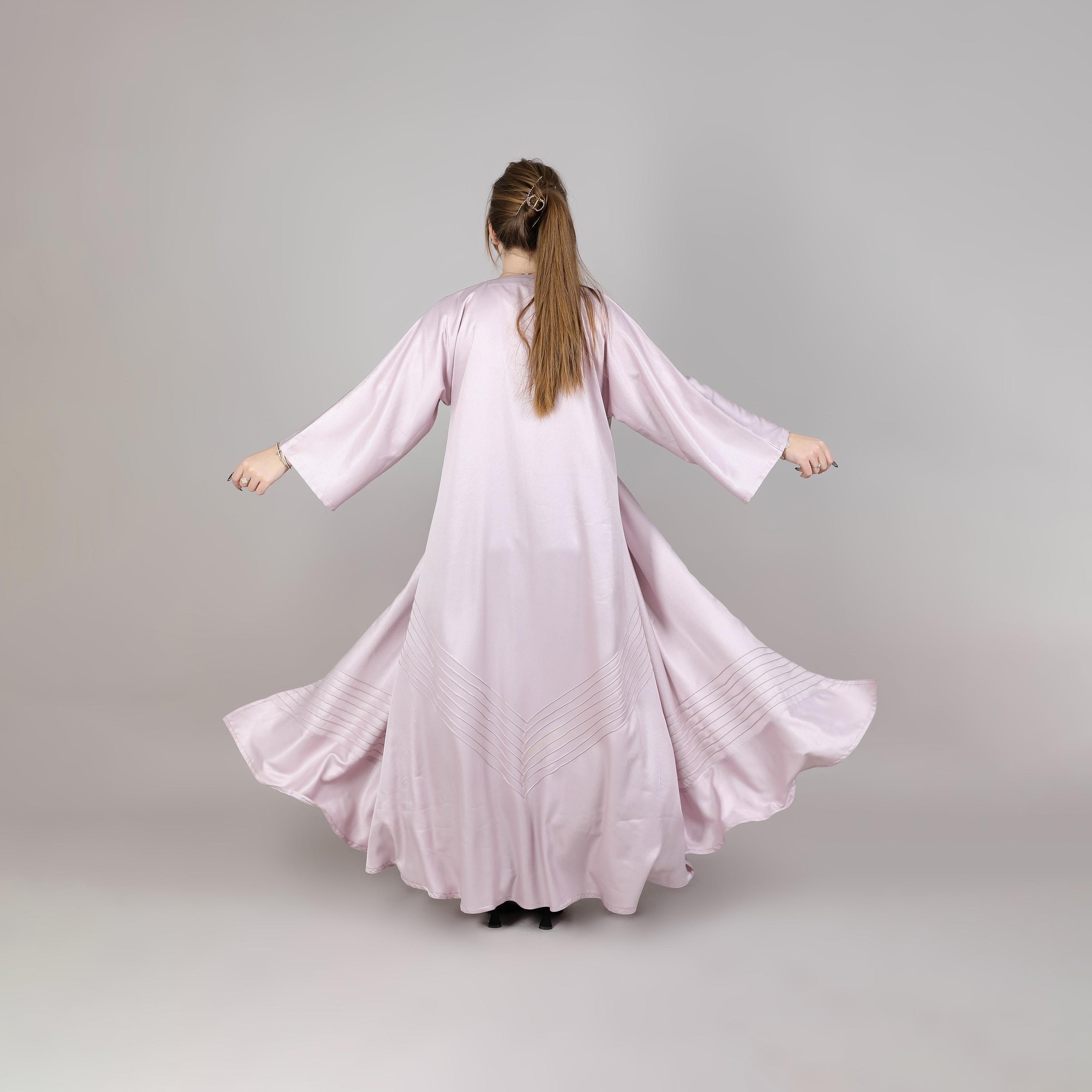 عباية نسائية نيدا بتفاصيل طيات وردية من إم سكوير فاشون-women-arabicclothing-abayas-image-4