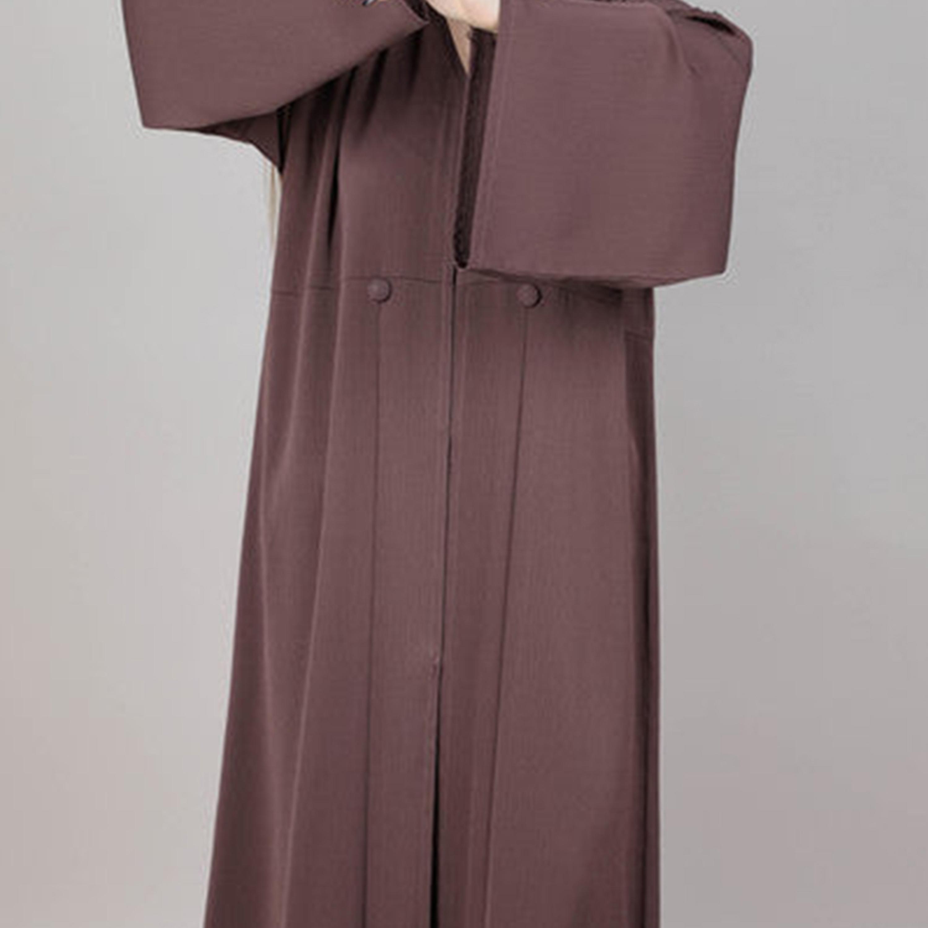 عباية نسائية بأكمام واسعة باللون البني من إم سكوير فاشون-women-arabicclothing-abayas-image-2