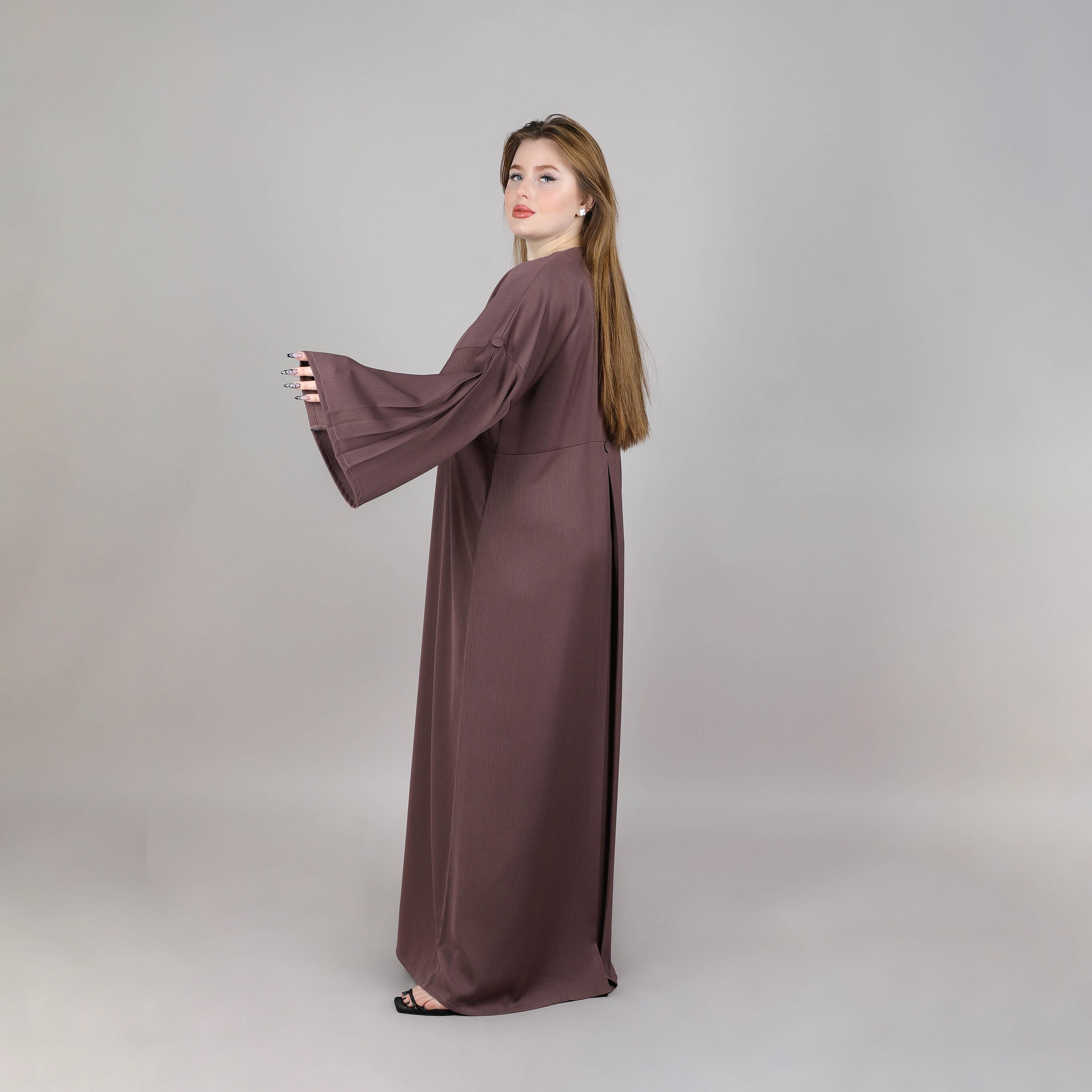 عباية نسائية بأكمام واسعة باللون البني من إم سكوير فاشون-women-arabicclothing-abayas-image-3